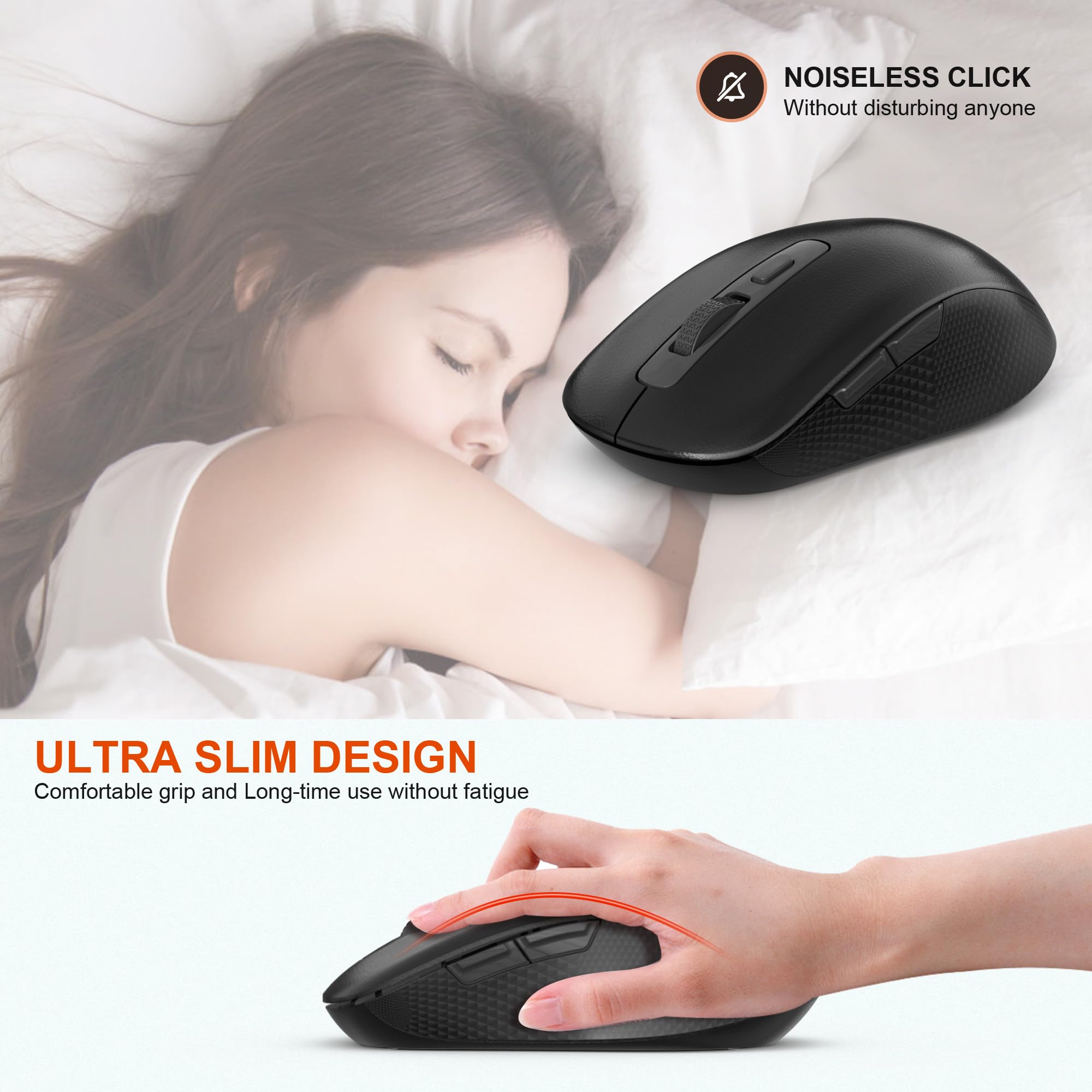 Wireless Number Pad And Mouse, 19 Keys Portable Ultra Slim 2.4Ghz 10 Key Usb Keypad And 3 Adjustable Dpi Silent Mouse Set For La