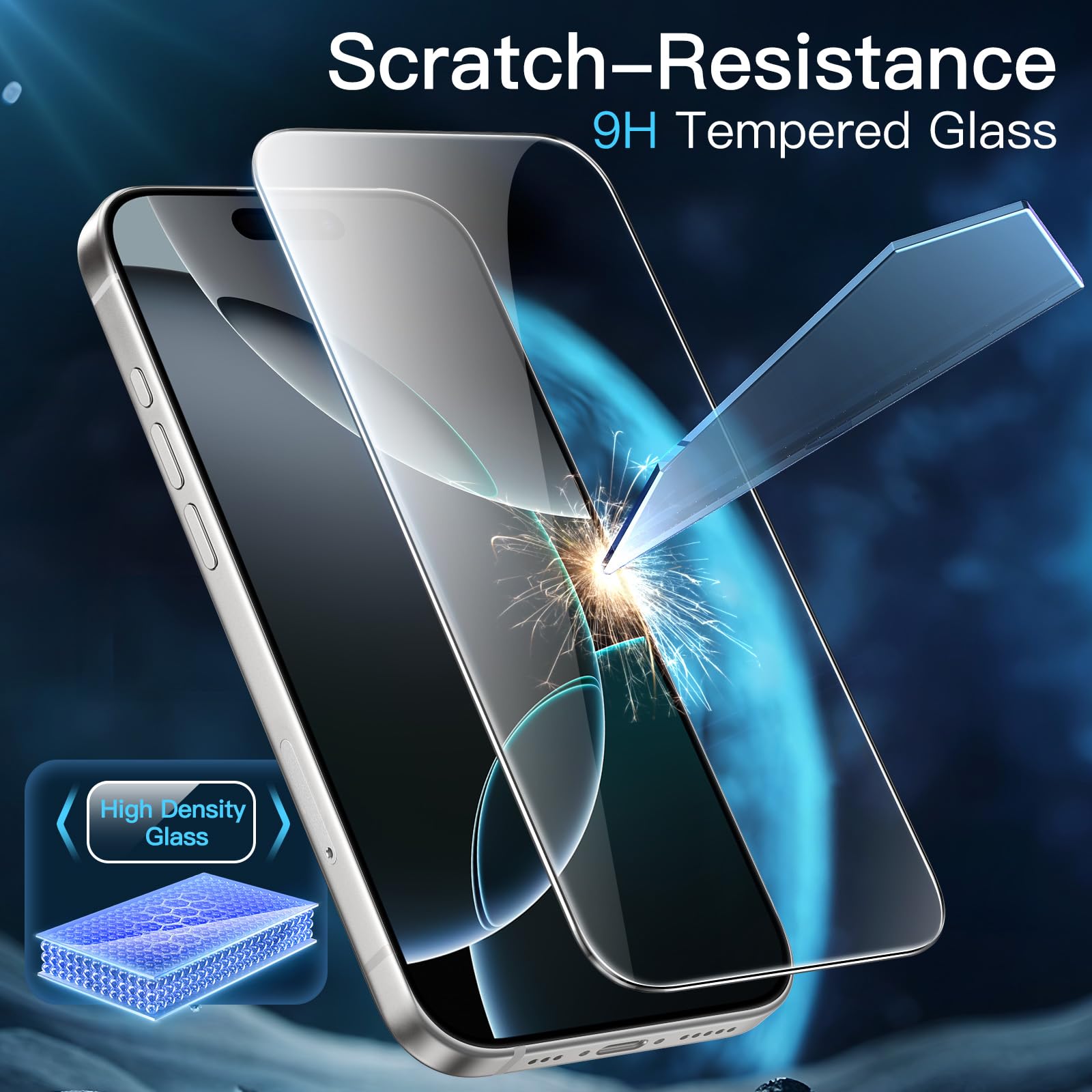 Jetech Screen Protector For Iphone 16 Pro 6.3 Inch, Tempered Glass Film With Easy Installation Tool, Case Friendly, Hd Clear, 2