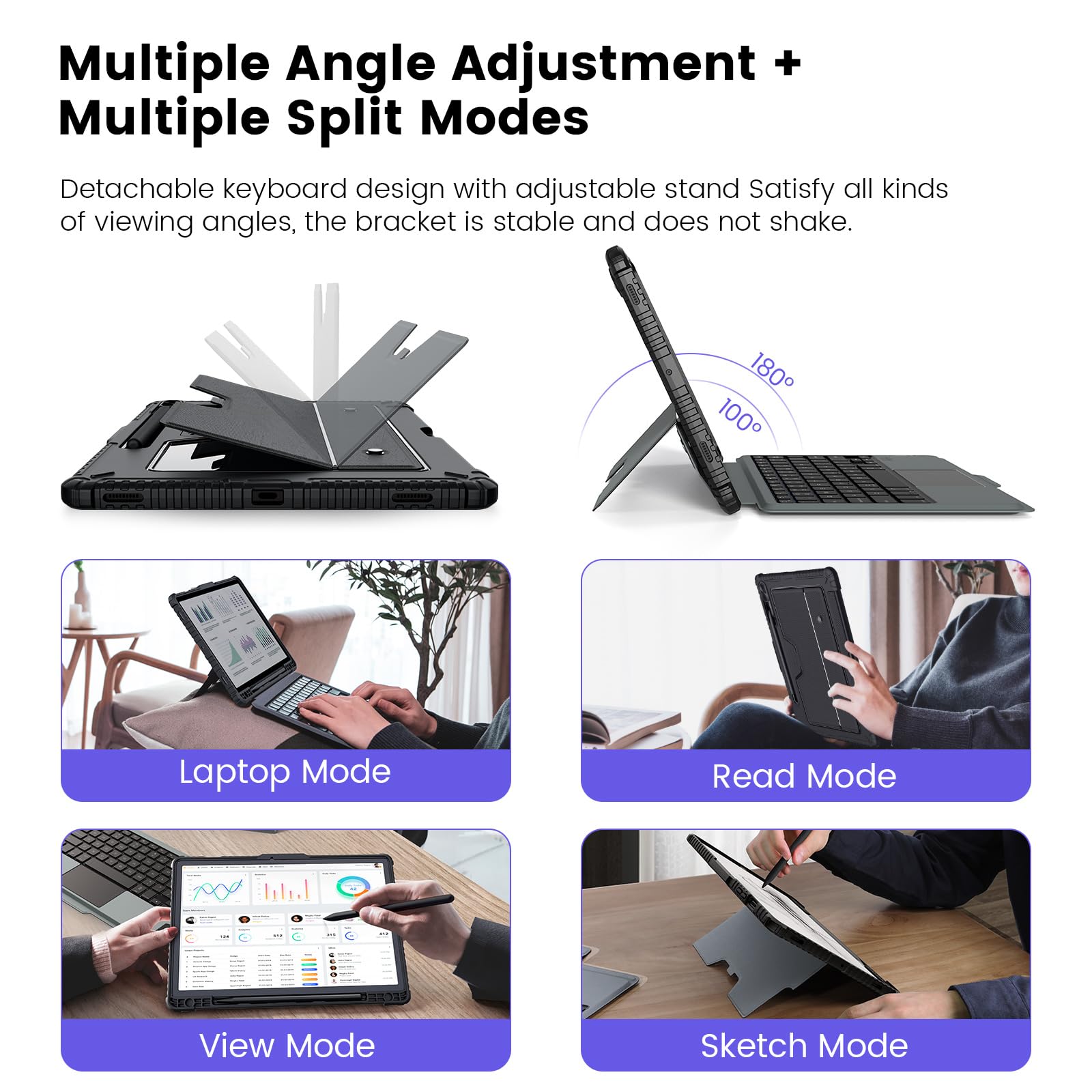 Nillkin For Samsung Galaxy Tab S9 Fe Plus Detachable Keyboard Case With 7 Backlit, Kickstand, Trackpad, S Pen Holder, S9 Fe+ 5G