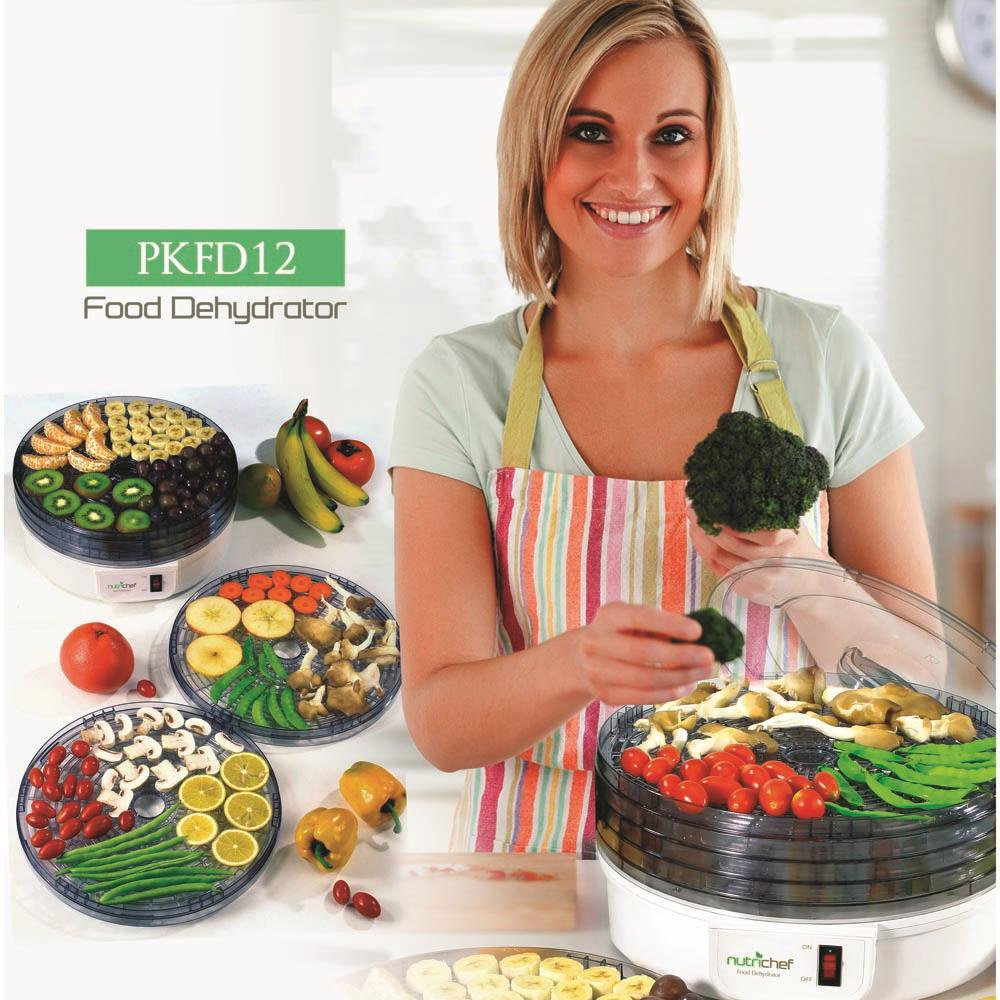 Nutrichef Electric Countertop Food Dehydrator - Multi-Tier High-Heat Circulation Professional Food Preserver, Fruit, Vegetable D