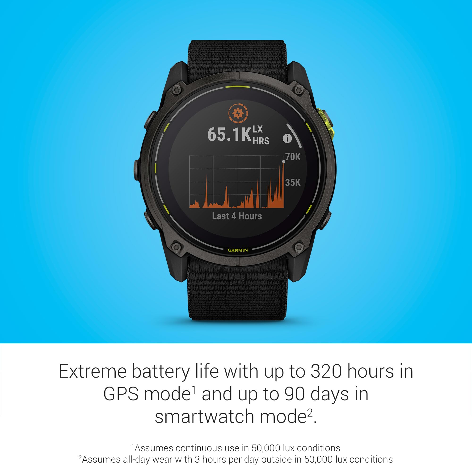 Garmin Enduro 3 - 51 Mm, Solar, Sapphire, Ultraperformance Gps Smartwatch, Extreme Battery Life, Detailed Mapping, Built-In Led