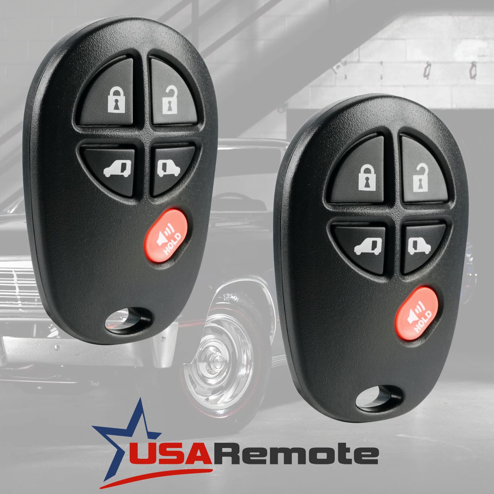 Key Fob Keyless Entry Remote Fits 2004-2016 Toyota Sienna (Gq43Vt20T 5-Btn, Set Of 2)