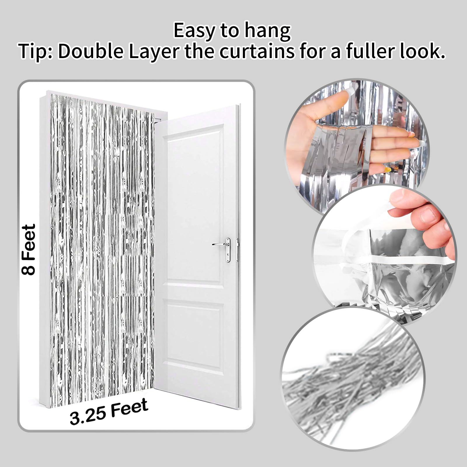 Silver Backdrop Sinbee Foil Tinsel Backdrop For Birthday Decorations Bachelorette Party Decorations Backdrop Curtains Party Deco