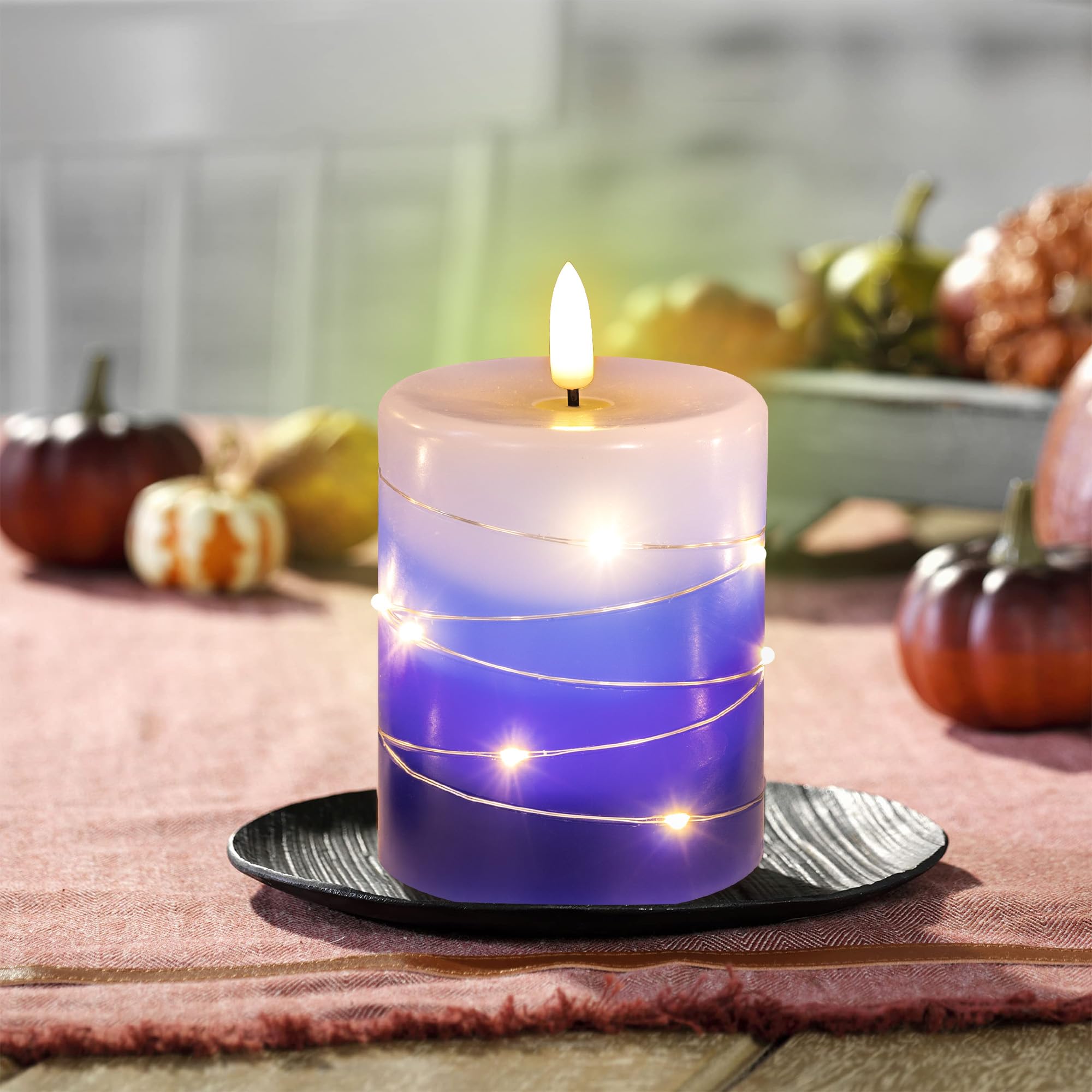 Haitanghua Flameless Candle, Led Candle, Battery Powered Candle, Recessed String Lights, Remote Timed Candle Candle, Real Flame