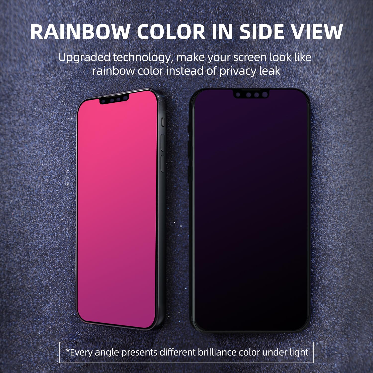 Egkimba Privacy Screen Protector Compatible With Iphone 13 Or Iphone 13 Pro Or Iphone 14, 6.1 Inch Gradient Colorful Electroplat