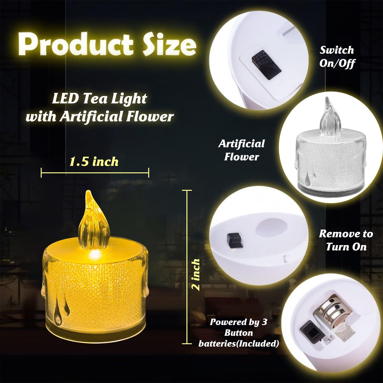 Supbri 1000Pieces Artificial Rose Petals With 24 Pack Led Tea Lights Candle, Flameless Battery Operated Candles,Romantic Decorat