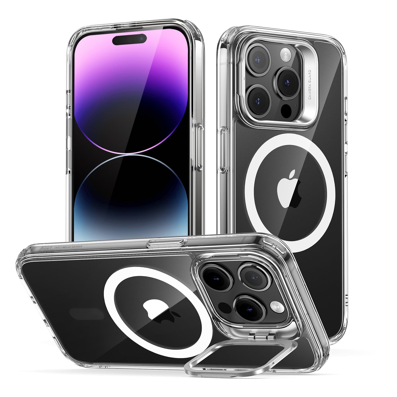 ESR for iPhone 14 Pro Case, Compatible with MagSafe, Built-in Camera Ring Stand, Military-Grade Protection, Magnetic Phone Case 