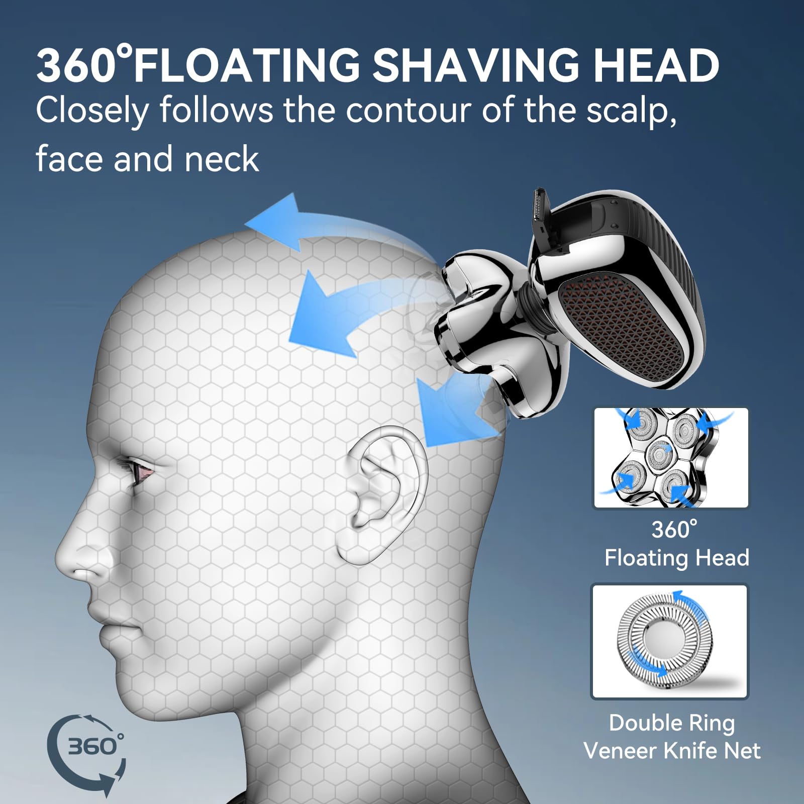 Head Shavers For Bald Men, Maxgroom 5 In 1 Waterproof Head Razor For Men With Led Display, Travel Pouch, Usb Rechargeable & Magn