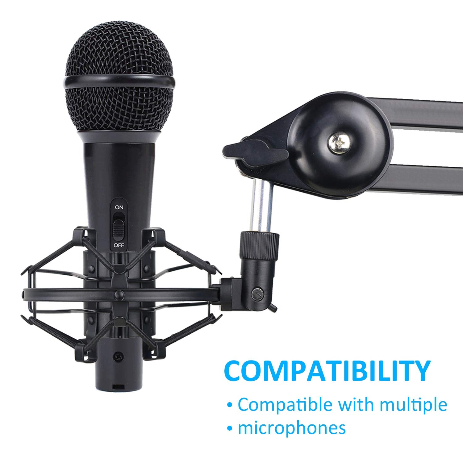 Sunmon Mic Shock Mount Holder For Diameter 28Mm 31Mm Dynamic Microphone To Reduces Vibration And Shock Noise, Suitable For At200