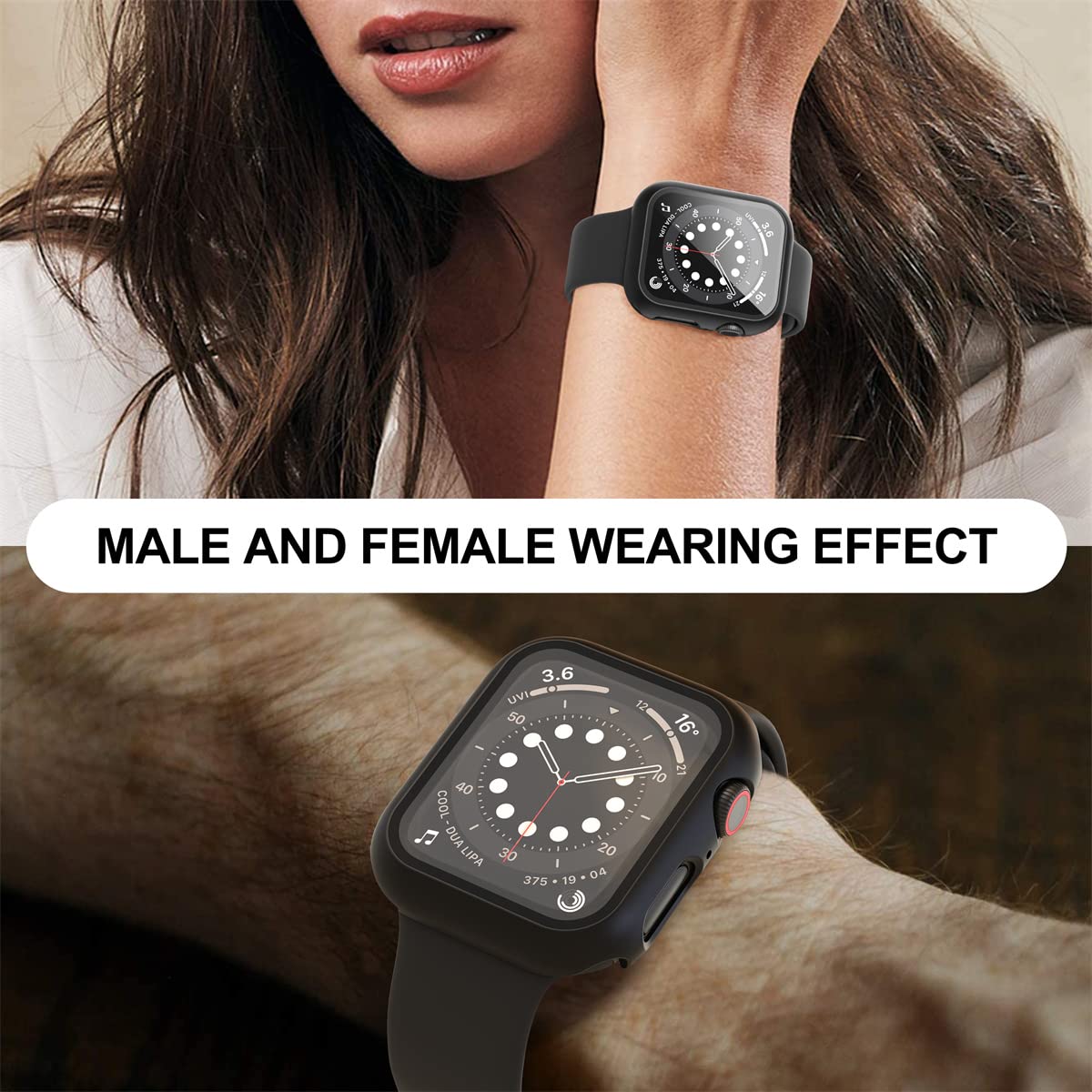 Suoman For Apple Watch Series 9/8/7/6/5/4/Series Se/Se 2 45Mm All Around Screen Protector Case, Tempered Glass Screen Protector