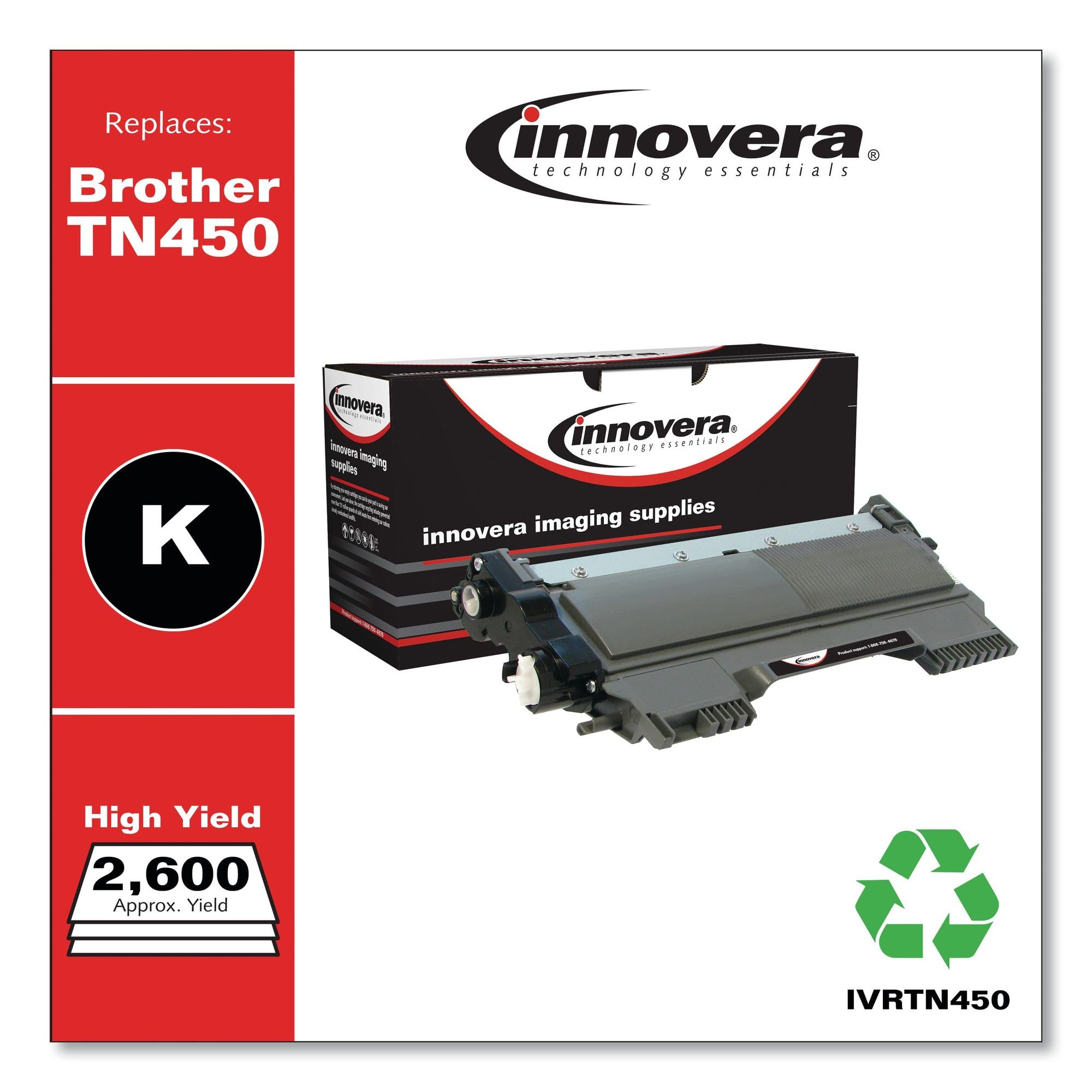 Innovera Remanufactured Black High Yield Toner, Replacement For Tn450, 2,600 Page Yield