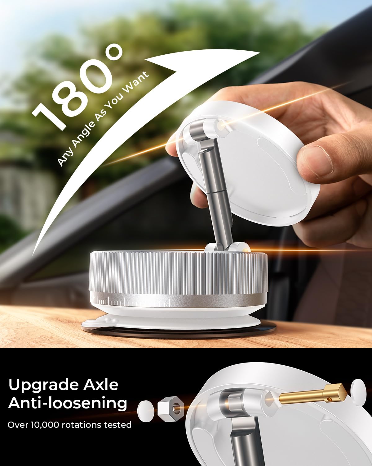 Vacuum Magnetic Phone Holder Stand [89+Lbs Strongest Suction & 24*N55 Ultra Magnetic] 360 Adjustable Car Phone Mount For Magsafe