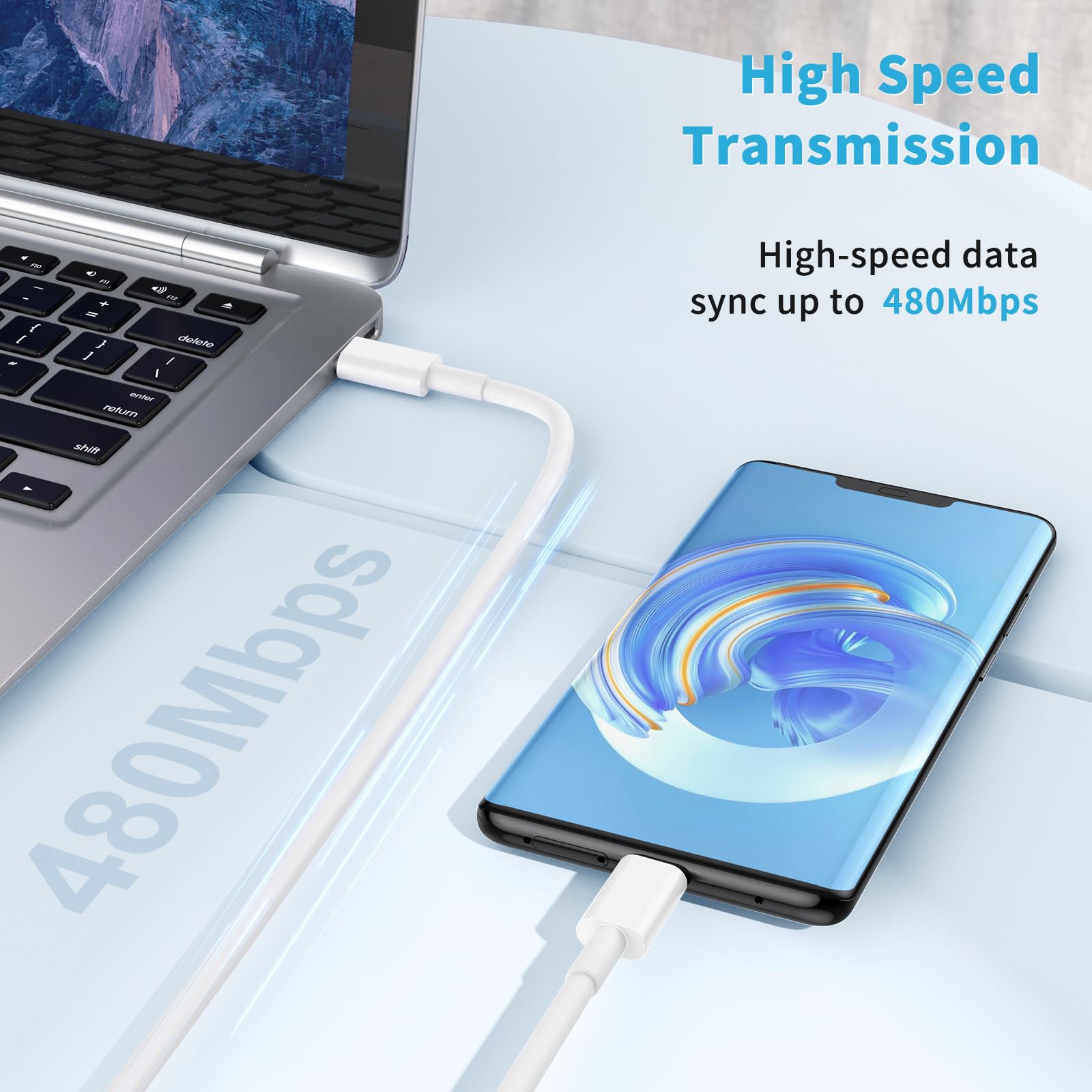 Usb C To Usb C Charging Cable 3Pack,10Ft 60W Fast Charging Usb Type C To Type C Cable Compatible For Iphone 16/15/15 Pro/15 Plus