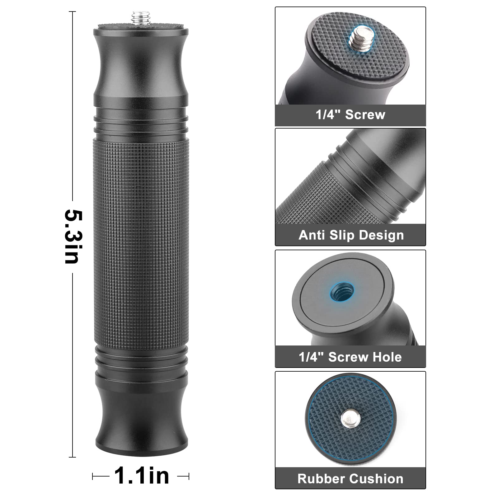 Chromlives Camera Handle Grip Support Mount Universal Handlegrip Camera Stabilizer With 1/4 Inches Male Screw For Digital Video