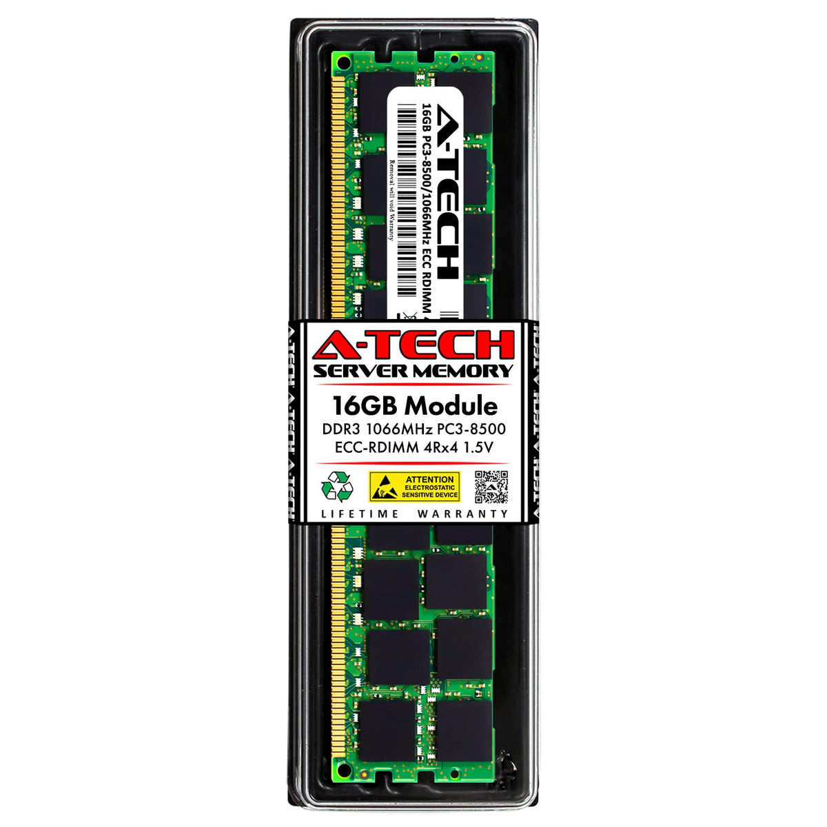 A Tech 16Gb Ddr3 1066Mhz Pc3 8500R Ecc Rdimm 4Rx4 Quad Rank 1.5V Ecc Registered Dimm 240 Pin Server Ram Memory Upgrade Module (A