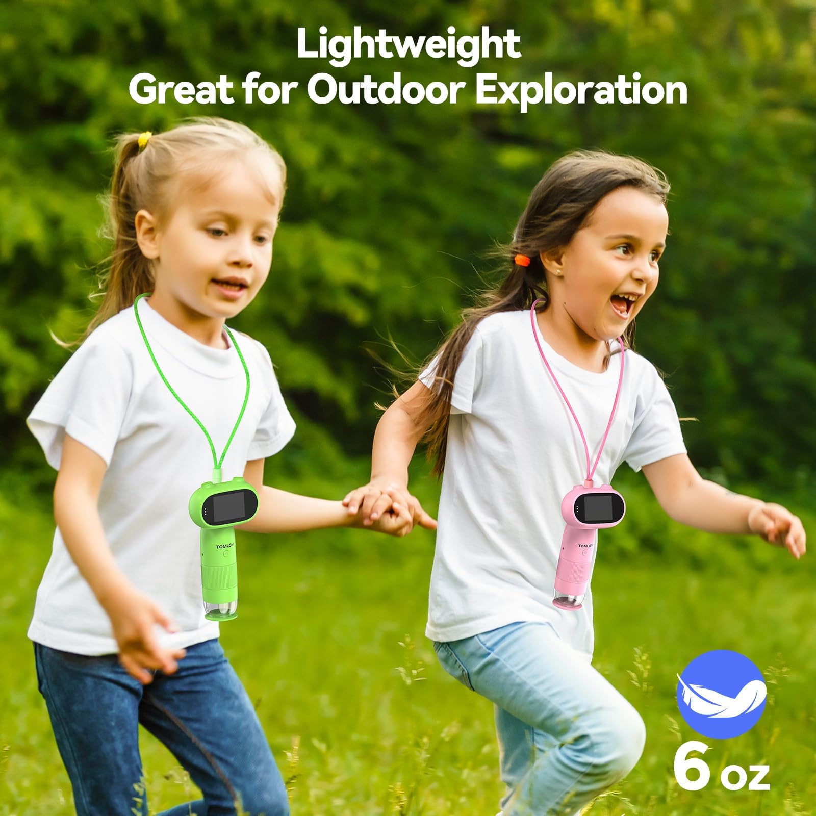 Tomlov P30 Microscope For Kids, Portable 1000X 2 Lcd Digital Microscope For Slides, Hd Camera & Video, Pocket Magnifying Glass W