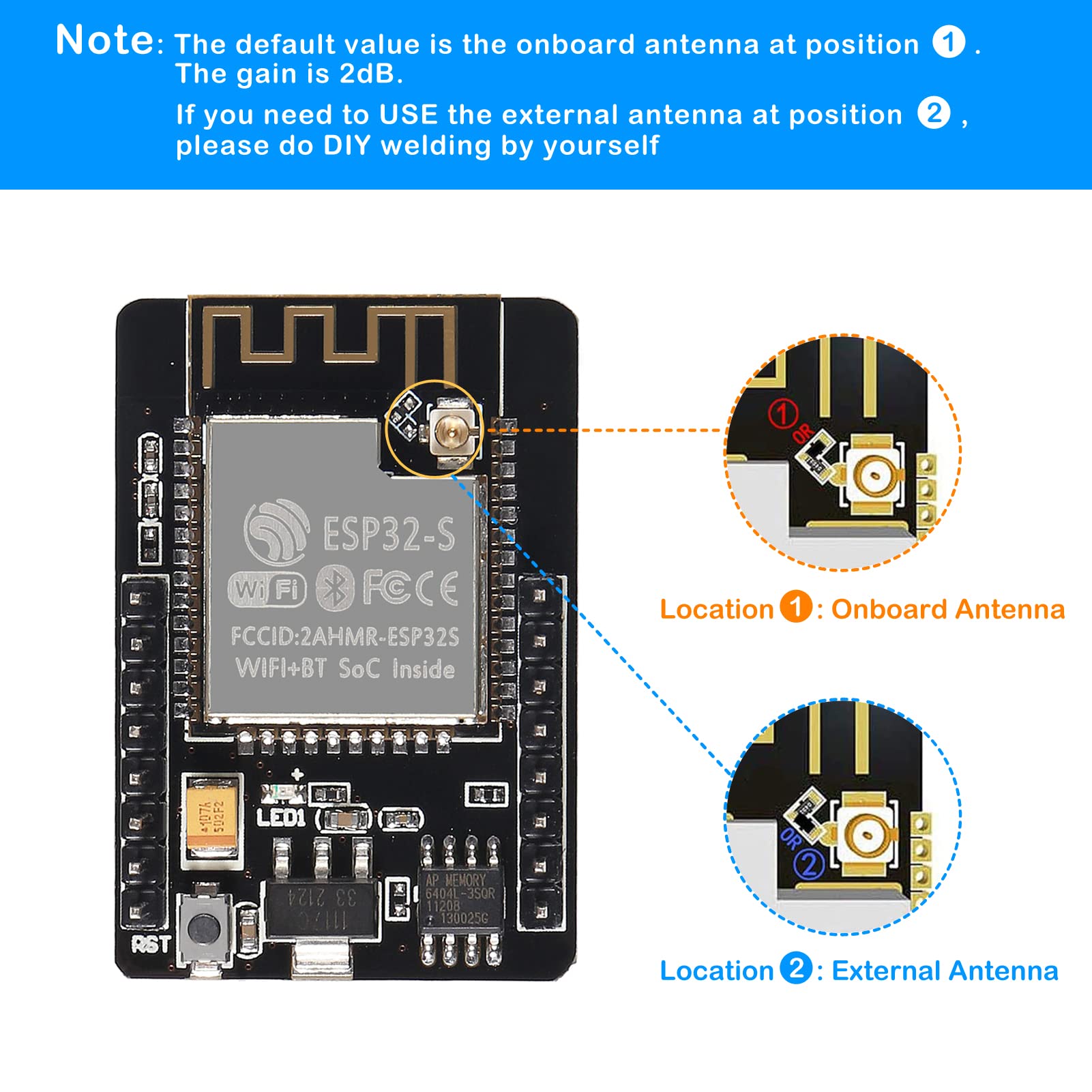 Aediko 4Pcs Esp32 Cam Development Board 2.4Ghz Wifi + Bt/Ble Module With Ov2640 Camera Module