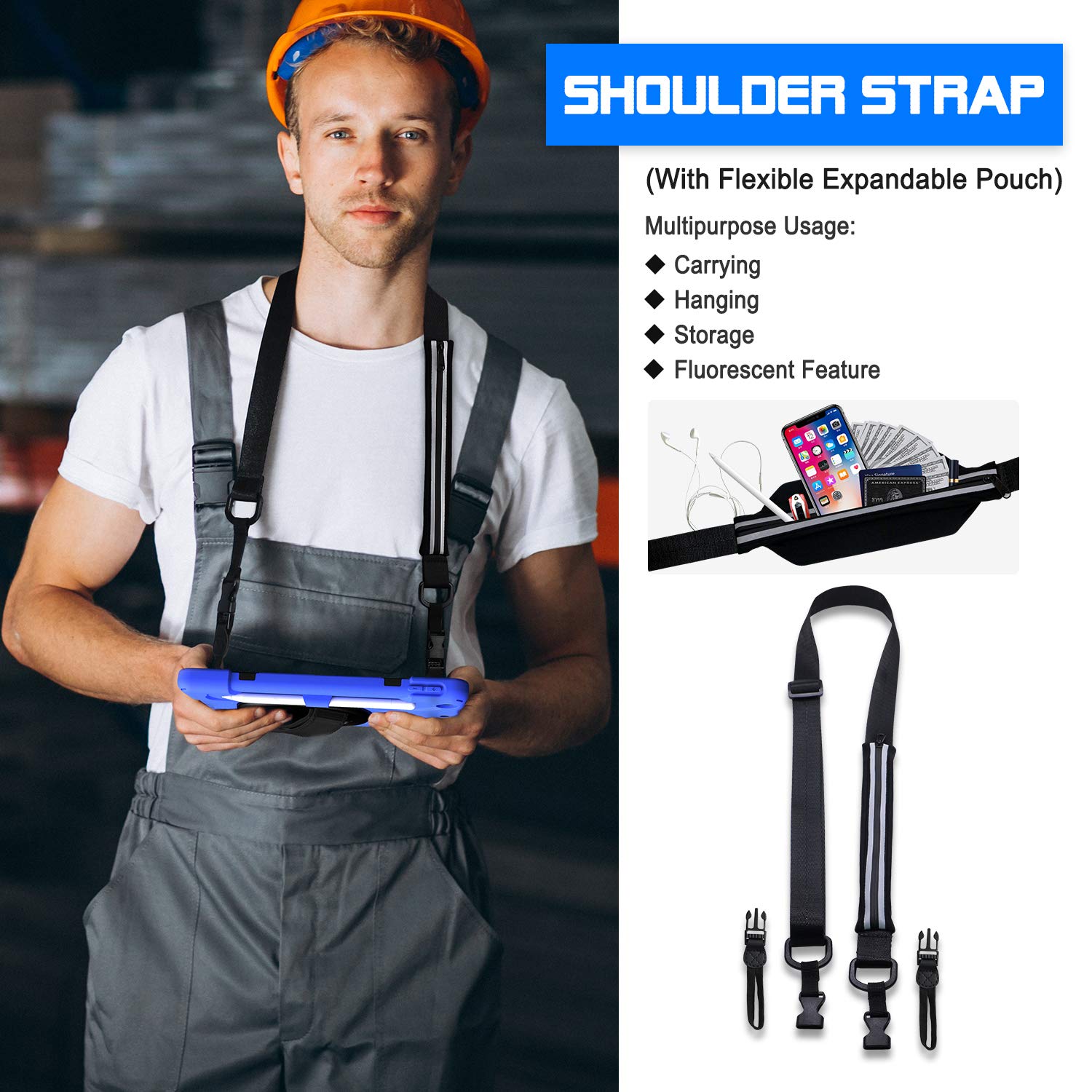 Braecn For Ipad Case 9Th/8Th/7Th Generation, 10.2 Inch Ipad Case With Hand Strap, Dropproof Kids Case With Kickstand, Shoulder S