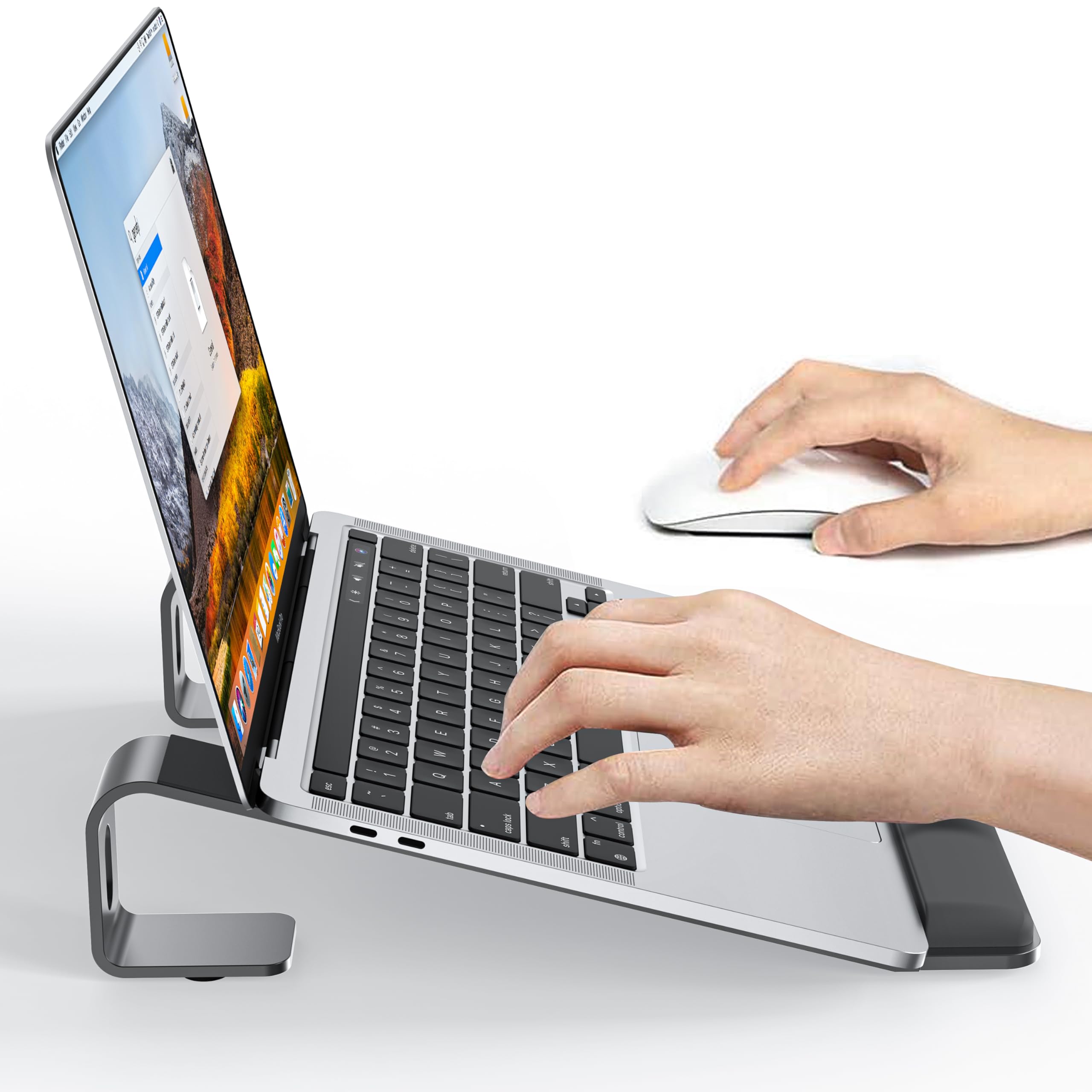 Ntmy Laptop Stand For Desk,Laptop Stand With Wrist Support,Computer Stand For Laptop,Ventilated Ergonomic Laptop Stand With Wris