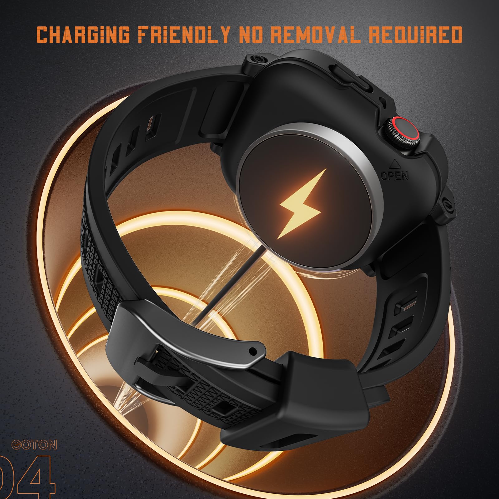 Goton 3 In 1 Waterproof Case And Band With Tempered Glass Screen Protector For Apple Watch Series Se2 Se 6 5 4 44Mm, Hard Pc Bum