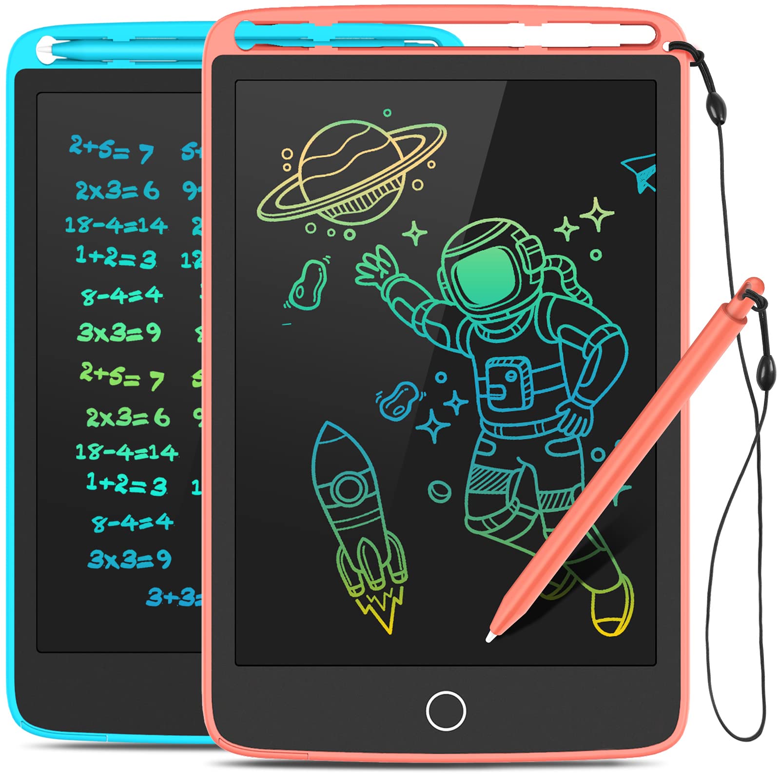 Tecjoe 2 Pack Lcd Writing Tablet With Fridge Magnets, Writing Board Doodle Board For Kids Drawing/Travel/Kitchen Memo, Christmas