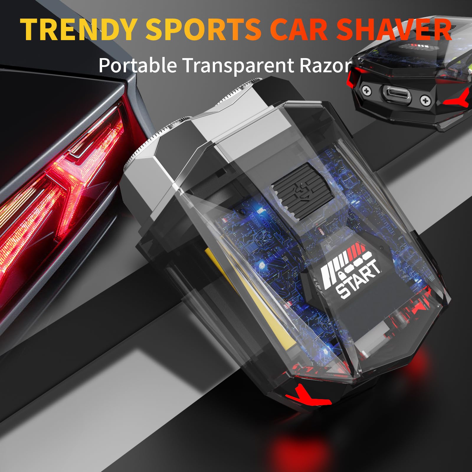 Cyberpunk Mini Electric Shaver, Portable Electric Razor For Men, Travel Shaver With Smart Display, Ipx7 Waterproof, Wet & Dry Sh