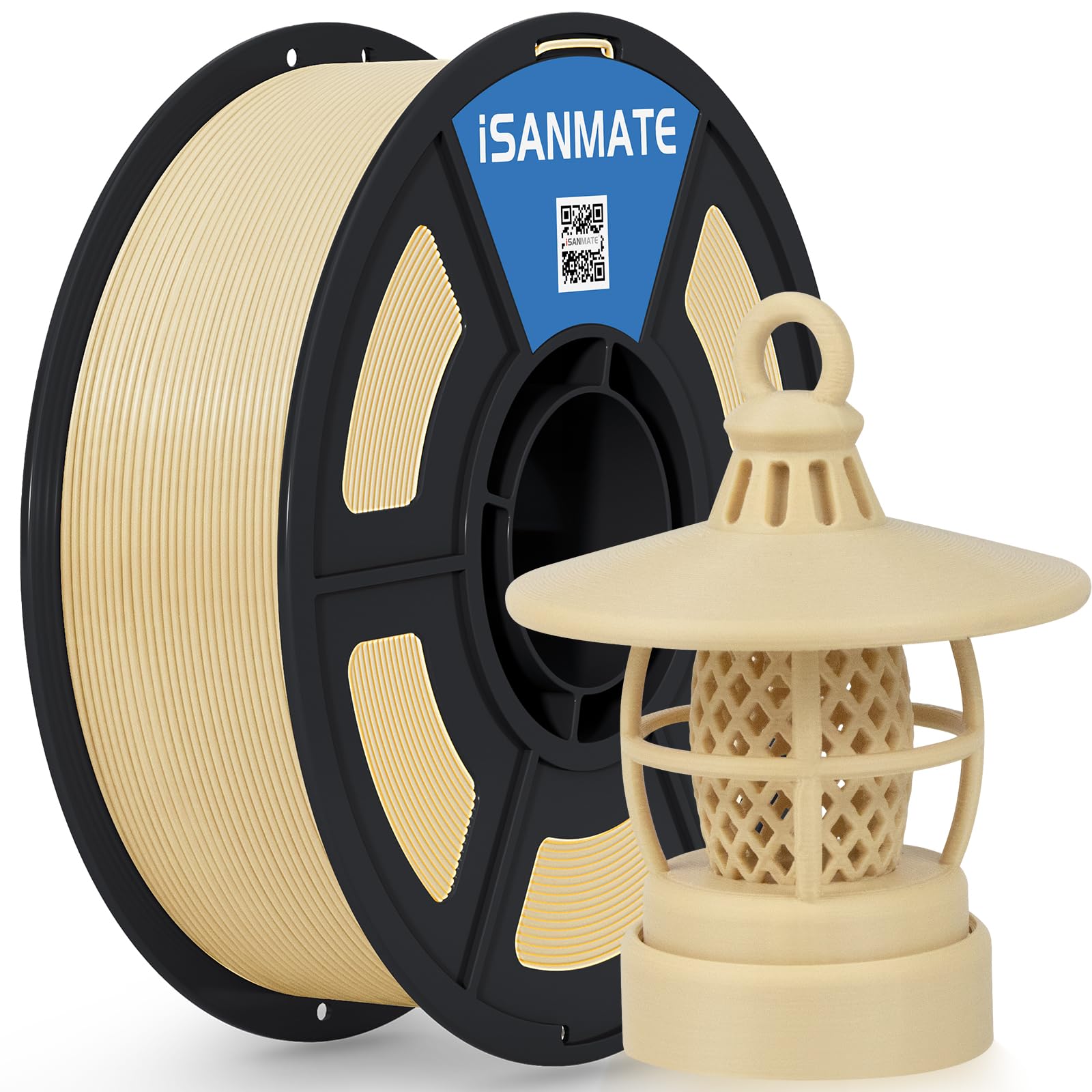 iSANMATE ASA Filament 1.75mm Beige 1KG, UV & Weather Resistant 3D Printer Filament Perfect for Outdoor Functional Parts, Dimensi