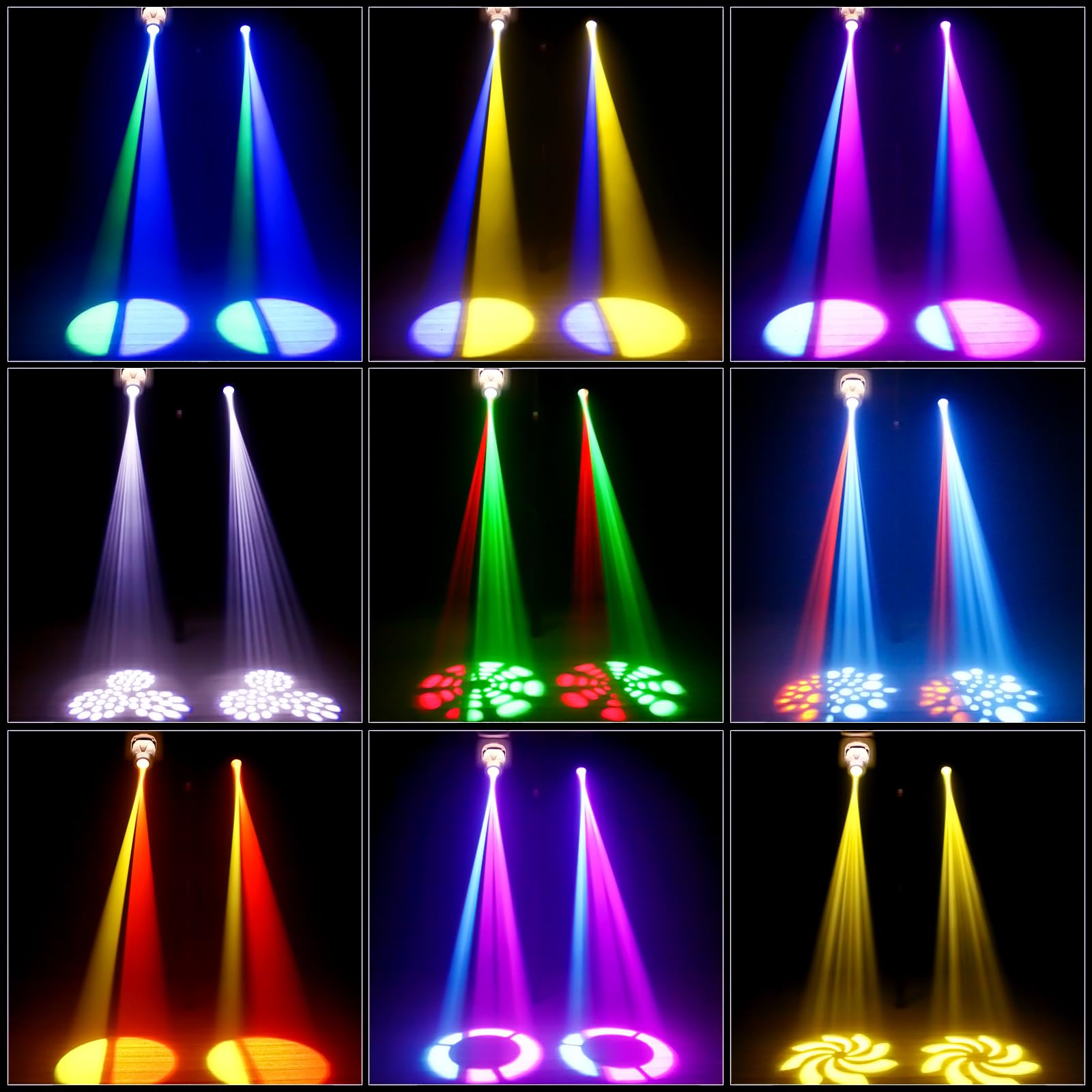 Moving Head Dj Lights, Uking 50W Led Moving Head Light With 7 Gobos 7 Colors And Open White Beam Spotlight By Dmx And Sound Act