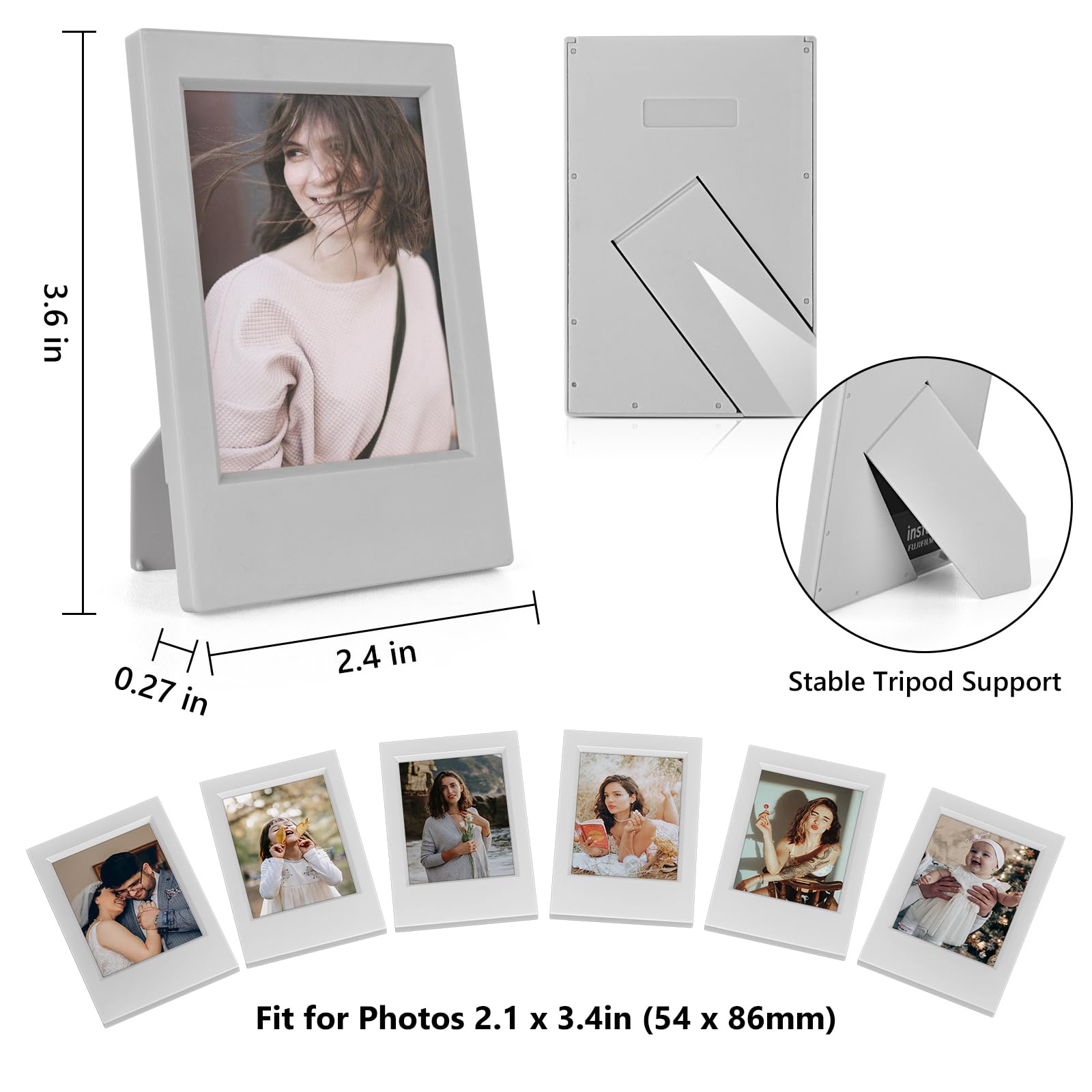 Hiyqin 2X3 Mini Photo Frames   8 Pack Mini Picture Frames For Fujifilm Instax 3    Instant Film   For Instax Mini 12 11 9 8 99 7