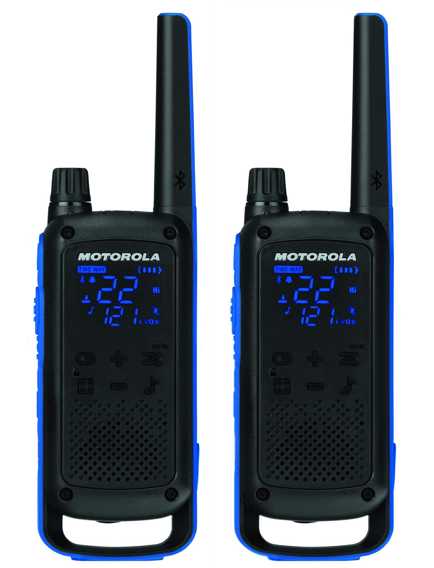 Motorola Talkabout T800 Two Way Radios, 2 Pack, Black/Blue