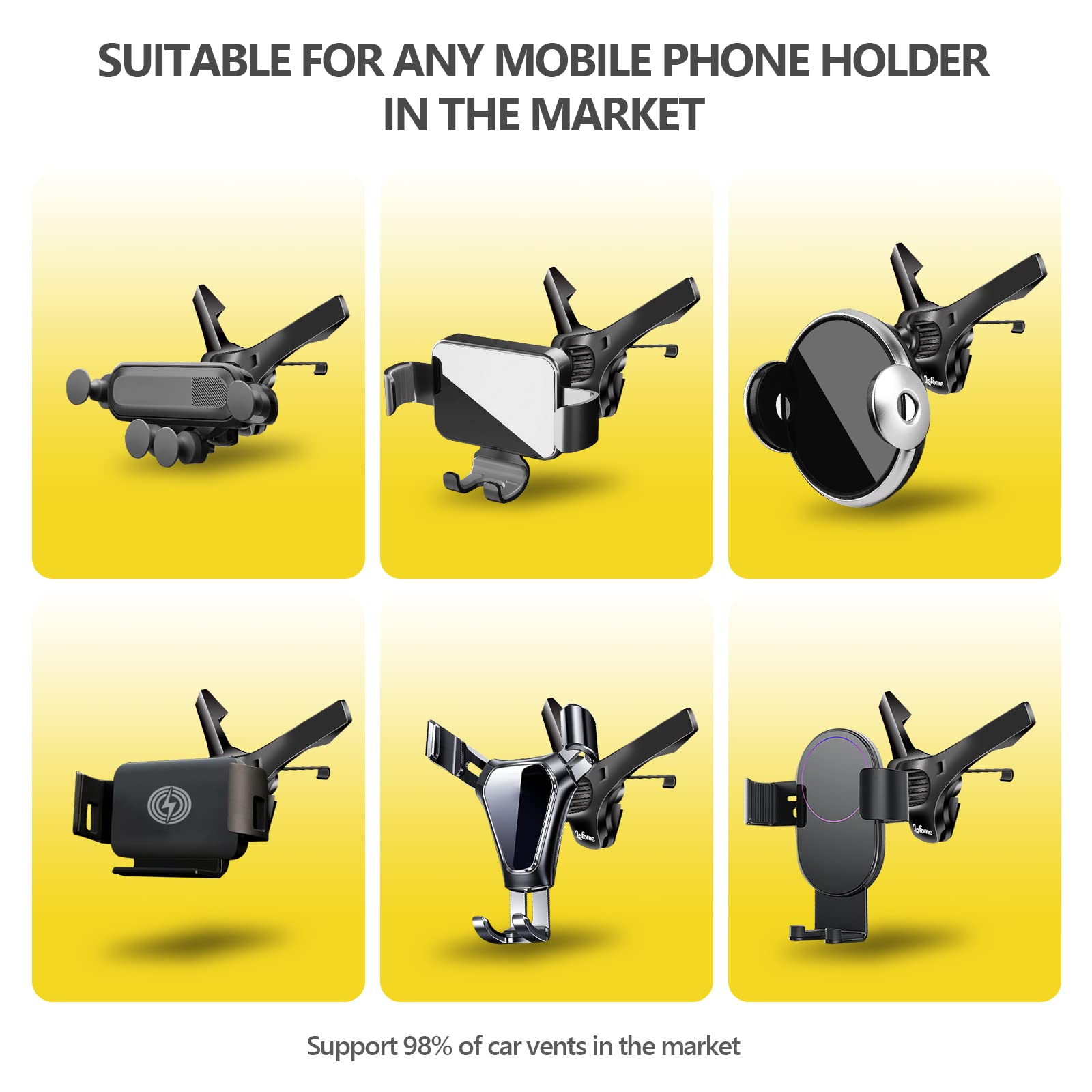 Lofome Universal Air Vent Clip For Car Mount,Sturdy Vent Grip For Most Car Phone Holder&Wireless Car Charger-Only Vent Clip For