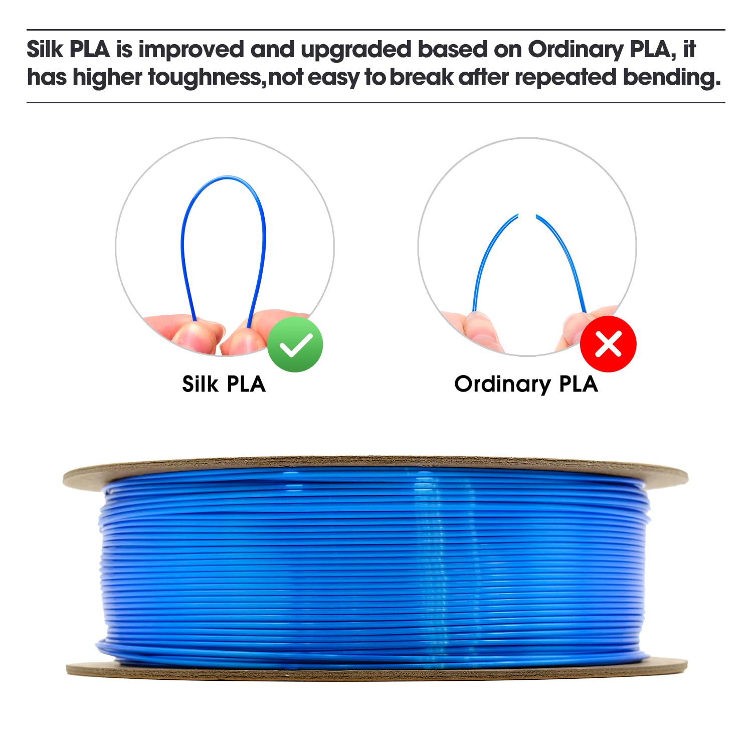 Esun Silk Pla Filament 1.75Mm, Silky Shiny 3D Printer Filament Pla, Dimensional Accuracy +/- 0.05Mm, 1Kg Spool (2.2 Lbs) 3D Prin