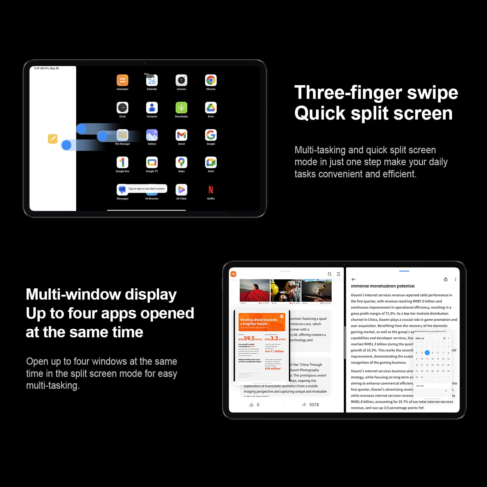 Xiaomi Pad 6 Wifi Version 11 144Hz 8840 Mah (No Calls) Bluetooth 5.2 Four Speakers 13 Mp Camera (Gold 128Gb + 6Gb)