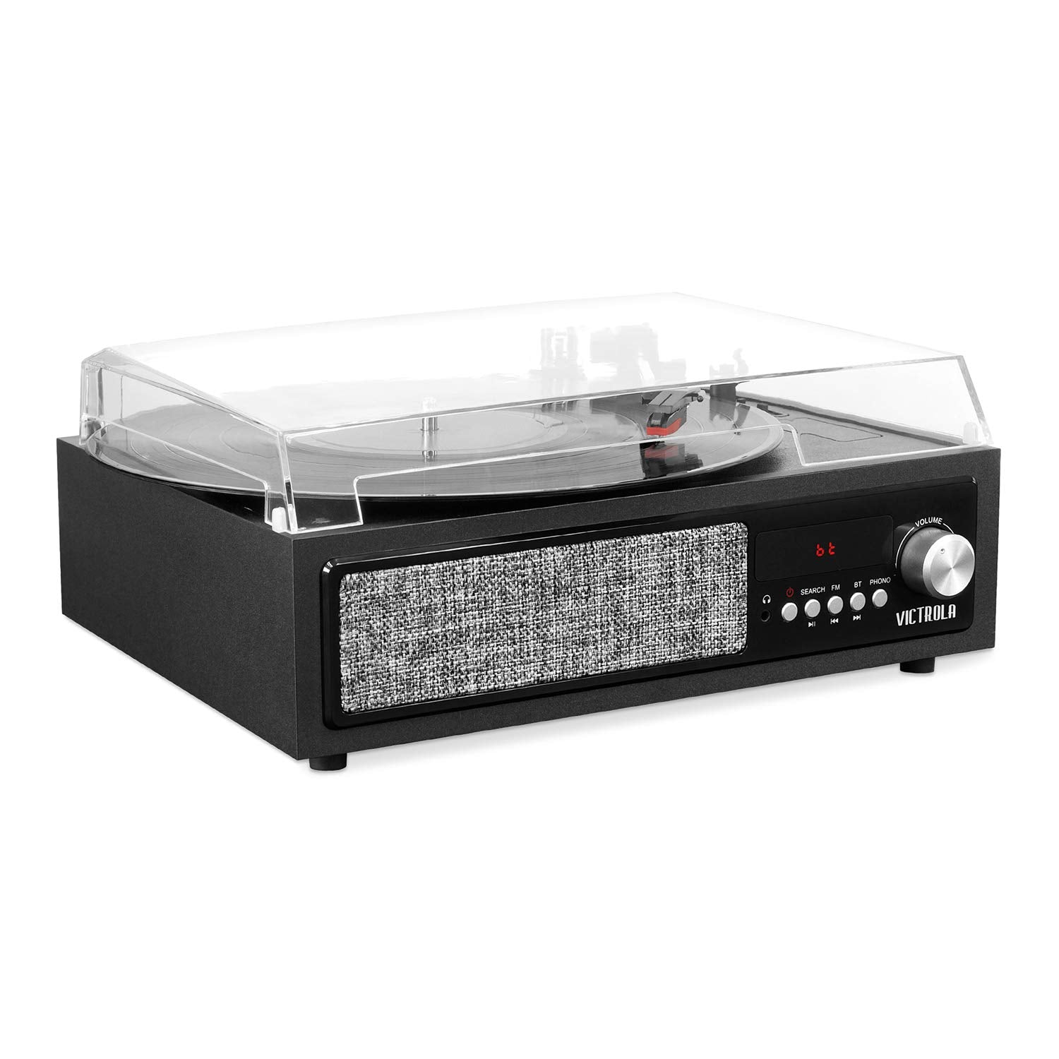 Victrola 3 In 1 Bluetooth Record Player With Built In Speakers And 3 Speed Turntable, Black (Vta 67)