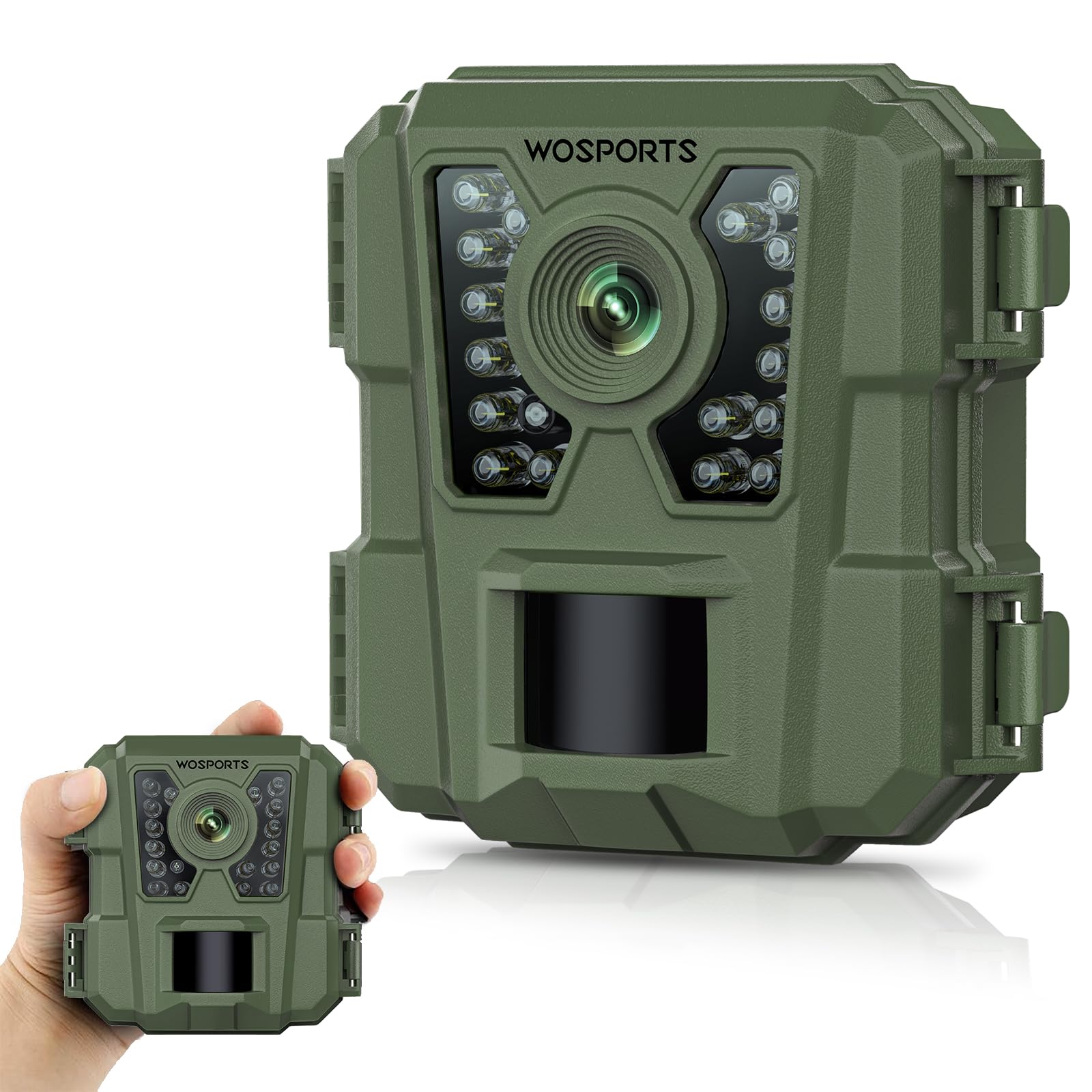 Wosports Mini Trail Camera 24Mp 1080P Game Hunting Camera With Night Vision Deer Camera For Wildlife Monitoring Hunting
