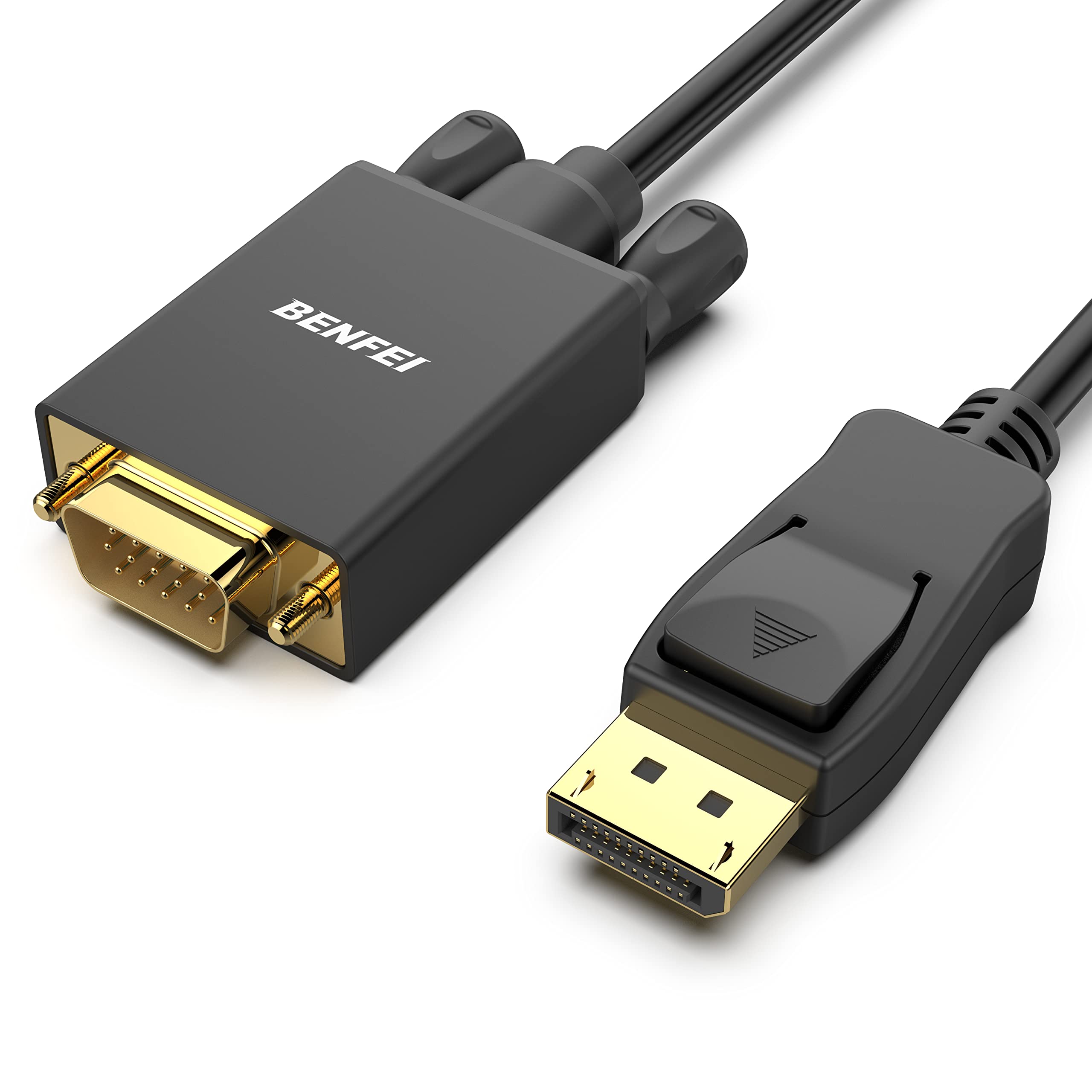 Benfei Displayport To Vga 15 Feet Cable, Uni Directional Dp Displayport Computer To Vga Monitor Cable Male To Male Gold Plated C