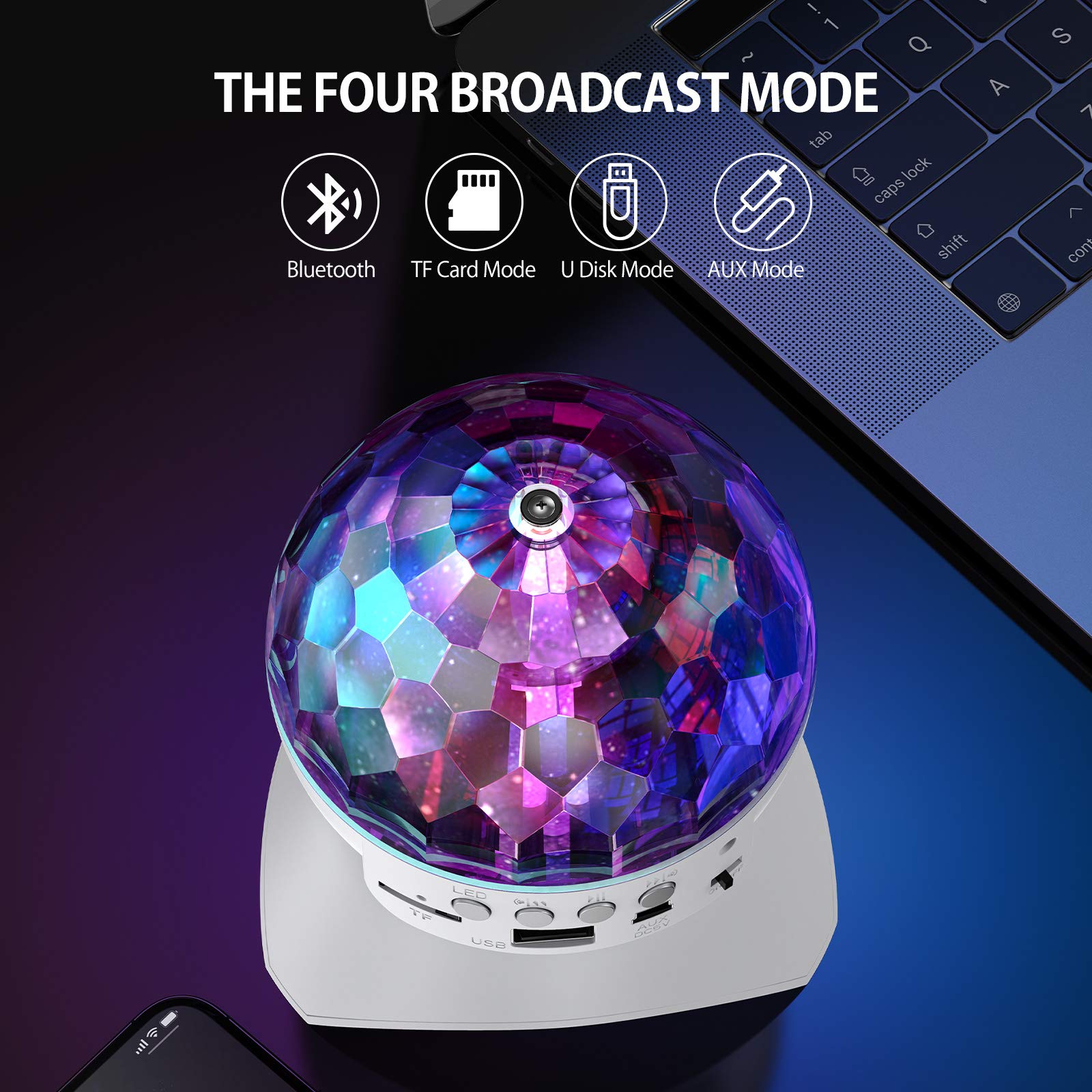Htrise Disco Ball Home Party Light Show Speaker