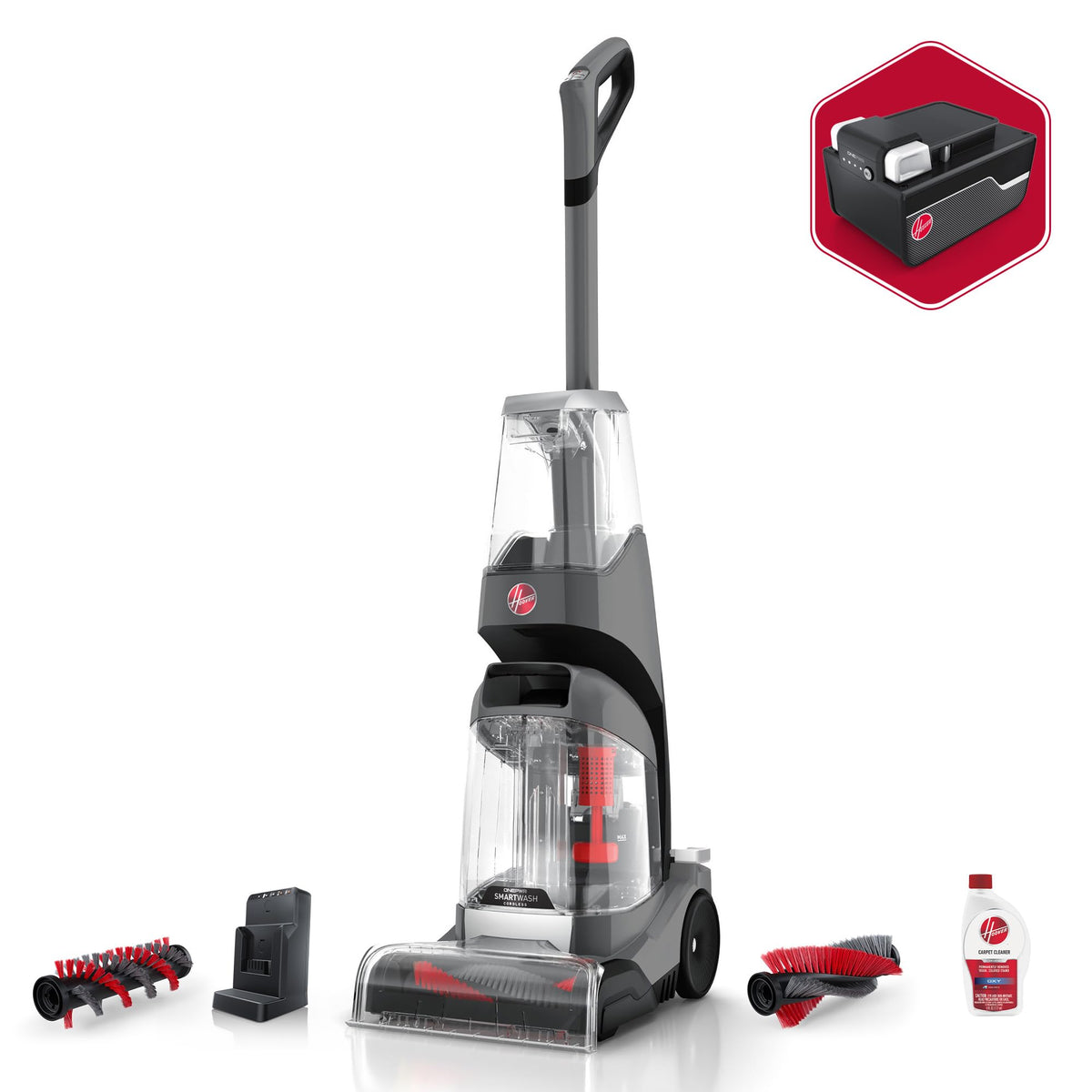Hoover Onepwr Smartwash Cordless Carpet Cleaner Machine, Deep Cleaning Carpet Shampooer Machine, Pair With A Hoover Carpet Clean