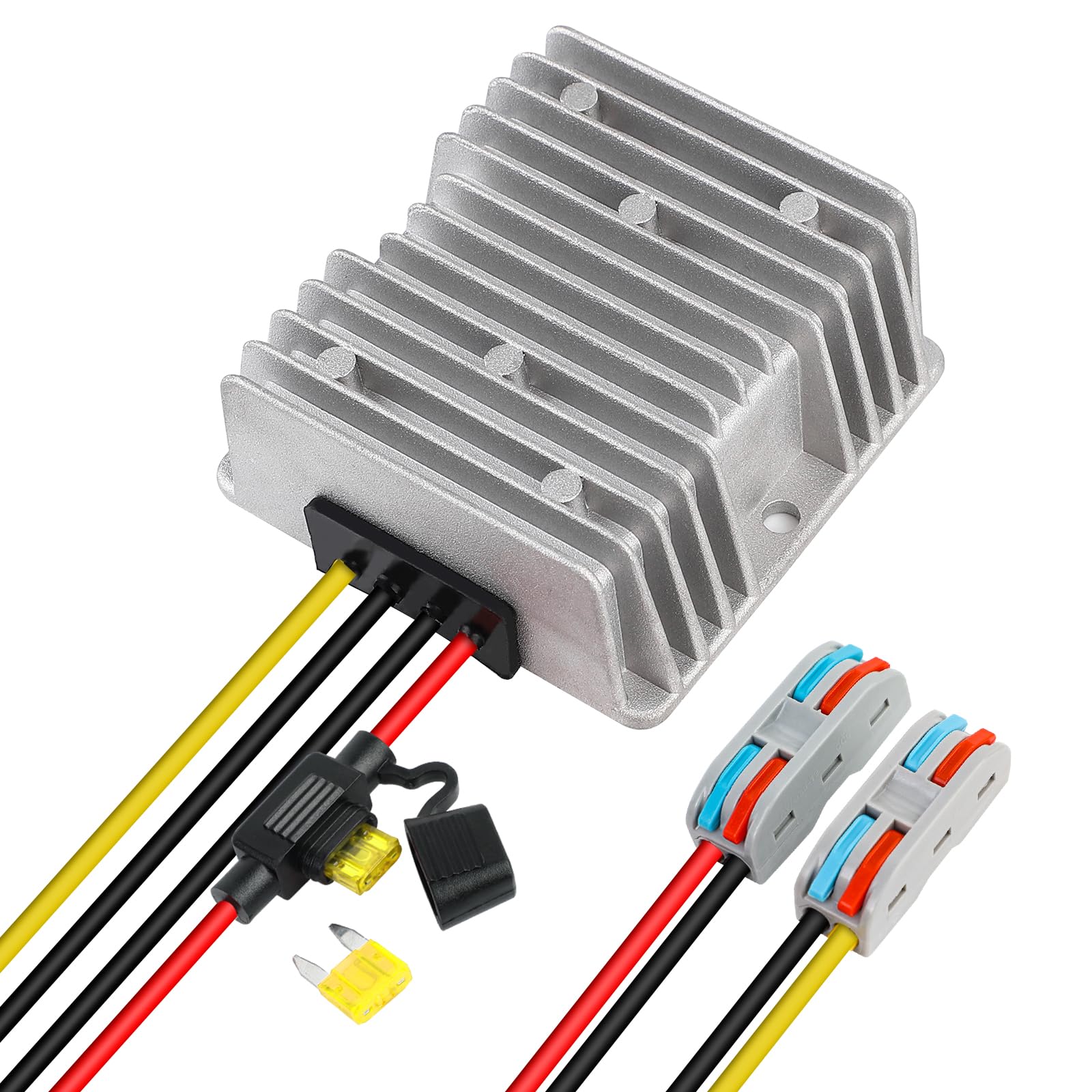 20A 240W DC 18V 20V 24V 36V 48V to 12V Voltage Converter with Fuse Step Down Regulator Buck Reducer Power Converter Waterproof T