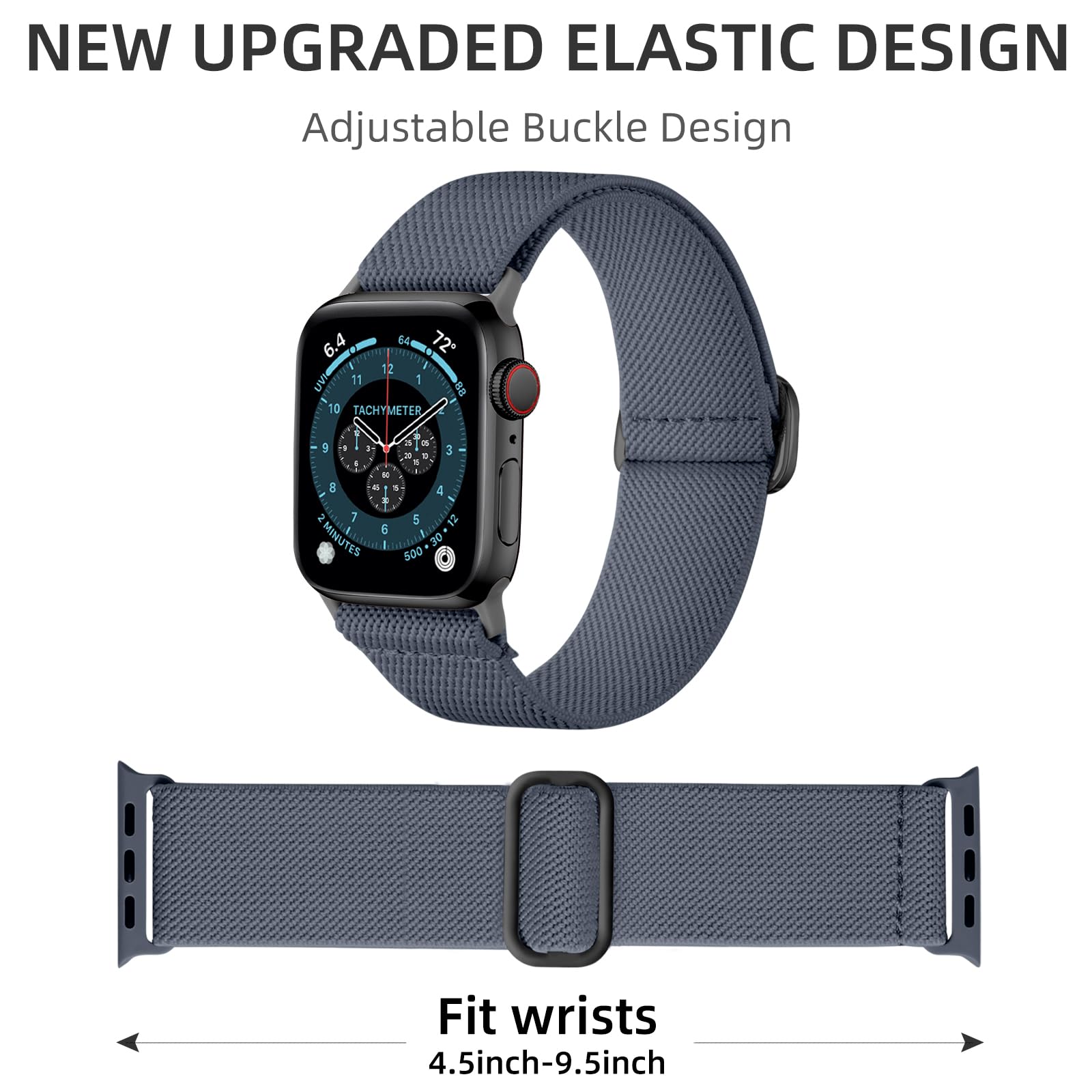 Daqin Compatible With Apple Watch Band 38Mm 40Mm 41Mm 42Mm 44Mm 45Mm 49Mm For Women Men, Stretchy Solo Loop Nylon Elastic Braide