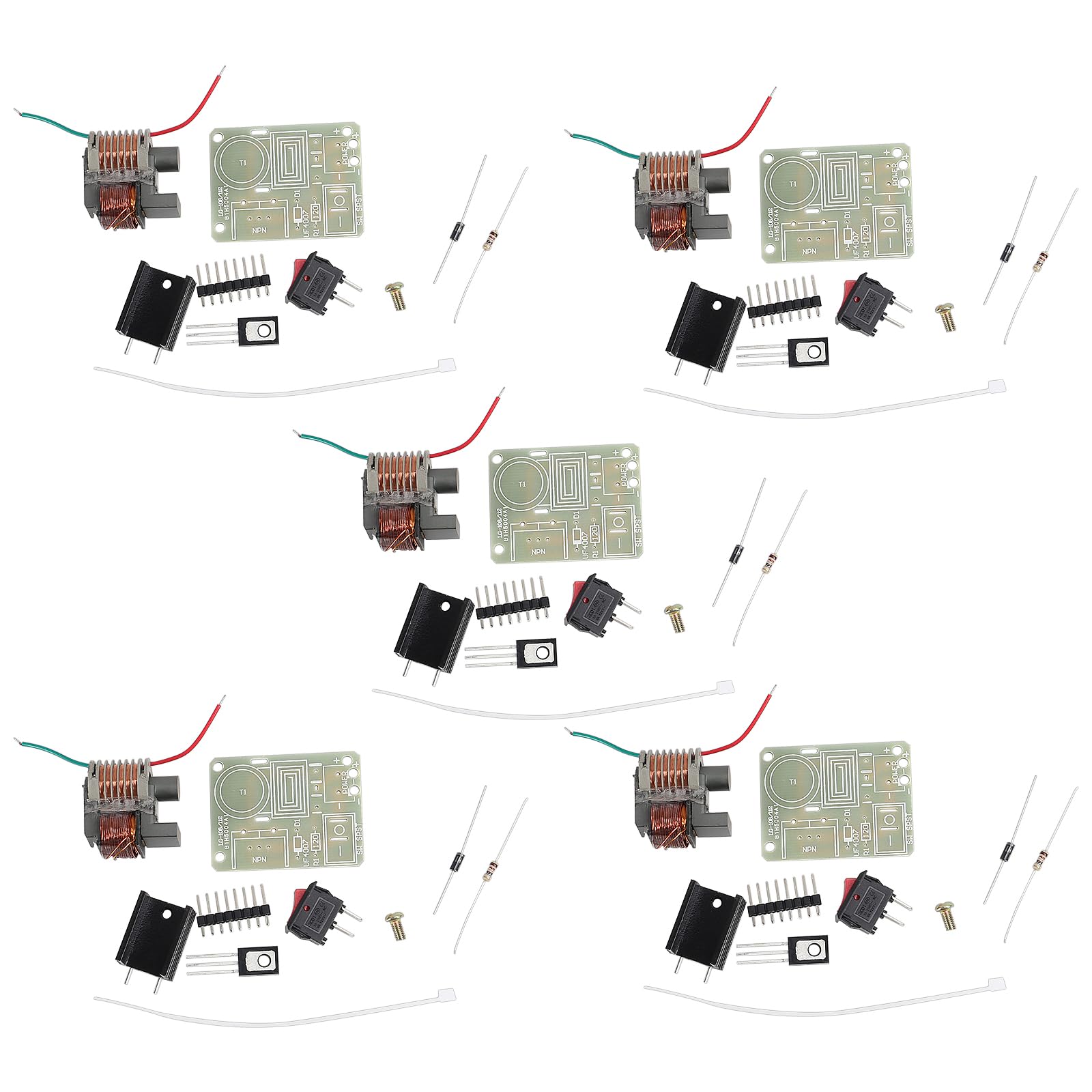 Aediko 5 Sets High Voltage Generator 15Kv High Voltage Generator Inverter Arc Igniter Coil Module Disassembled Parts (5 Sets)