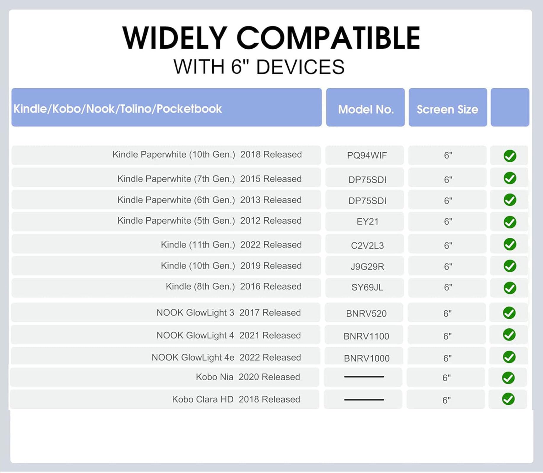 Generic Dafong Universal Case For 6 Ereaders Tablet, Lightweight Pu Leather Cover With Hand Strap For 6 Inch, Kobo/Voyaga/Sony/T