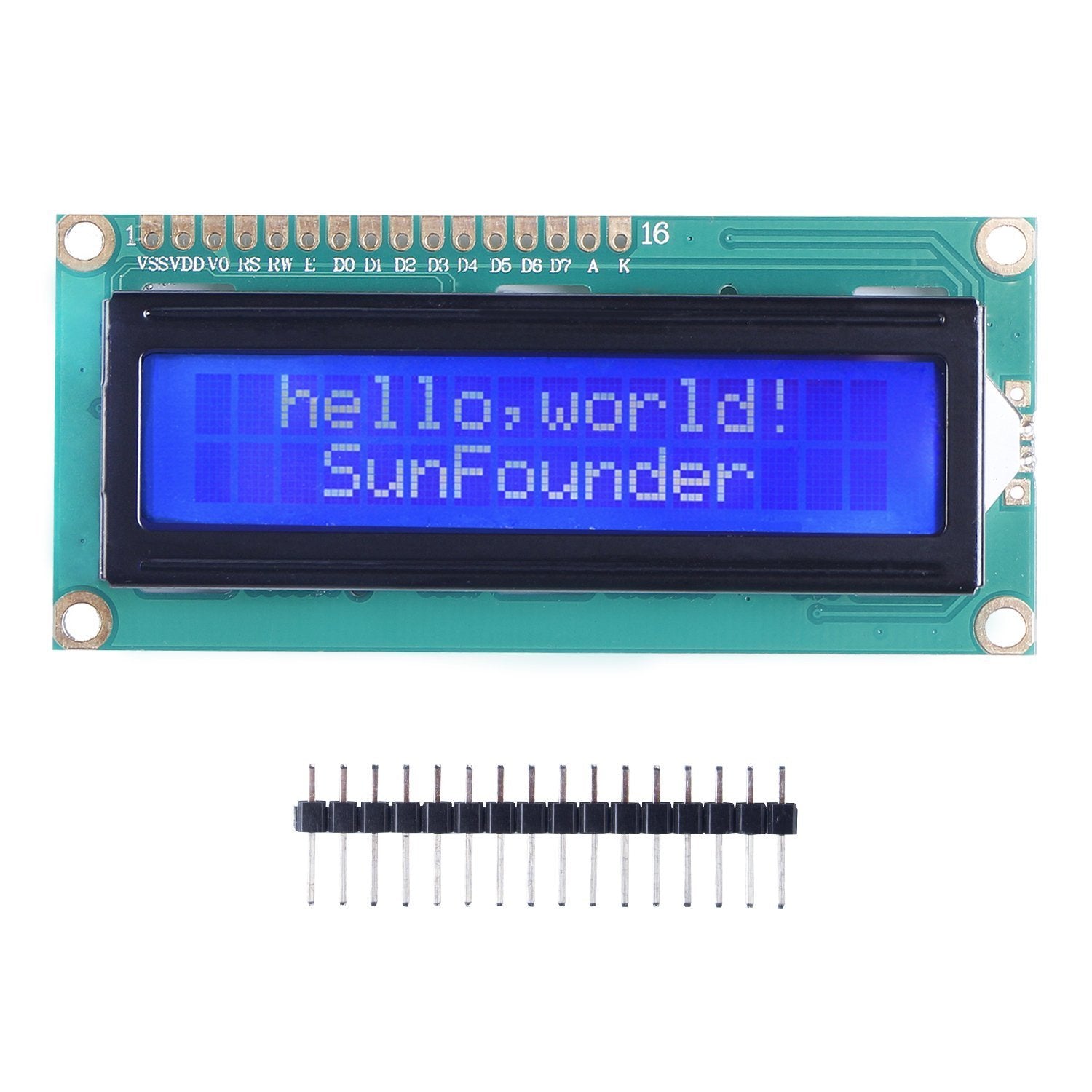 SunFounder LCD1602 Module with 3.3V Backlight Compatible with Arduino R3 Mega2560 Raspberry Pi 16x2 Character White on Blue Back