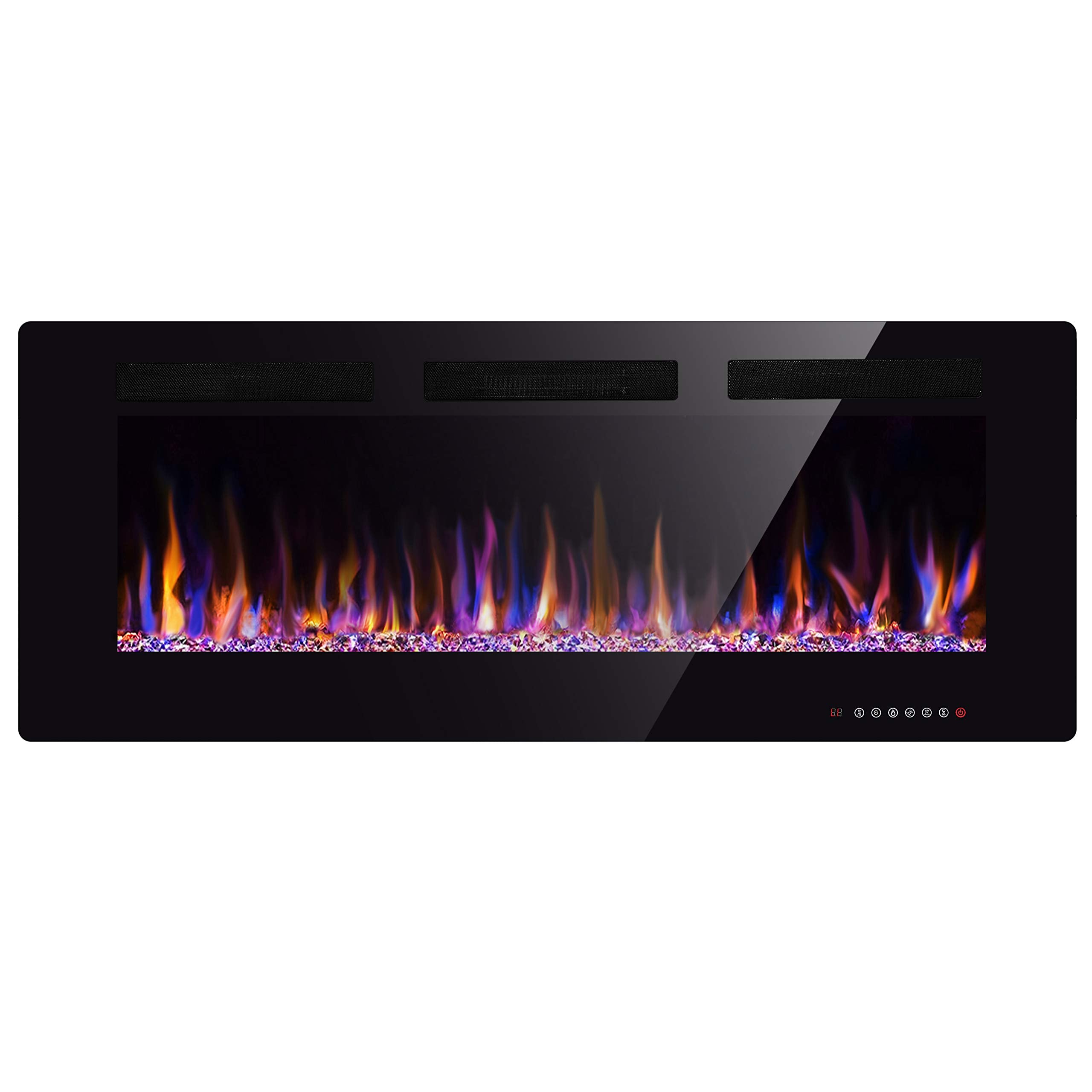 Xbeauty 36 Electric Fireplace in-Wall Recessed and Wall Mounted 1500W Fireplace Heater and Linear Fireplace with Timer/Multicolo