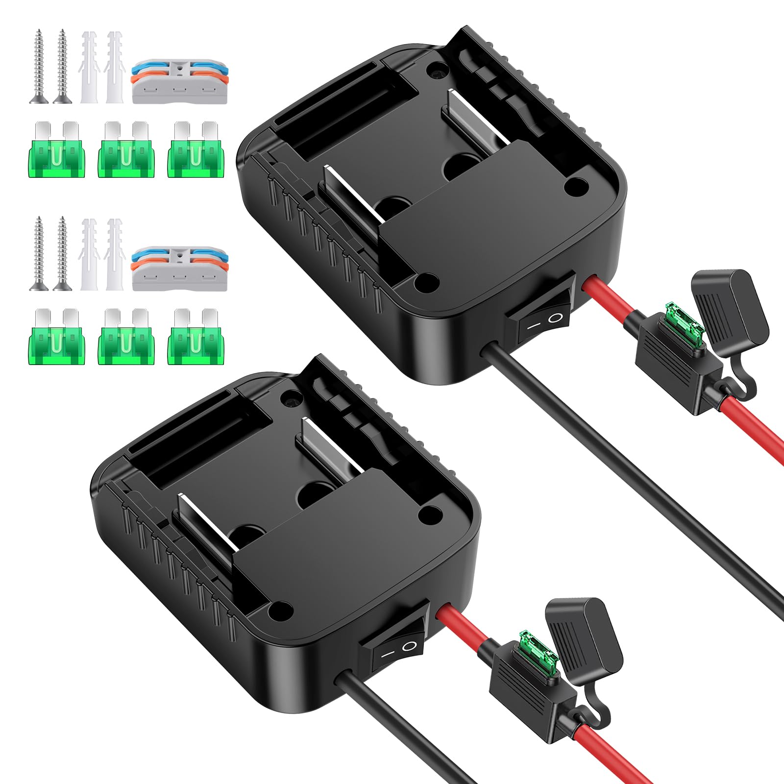 2 Packs for Power Wheel Adapter Compatible with Makita 18V Battery Adapter Converter Upgrade Kit with Fuse & Switch & Wire Termi