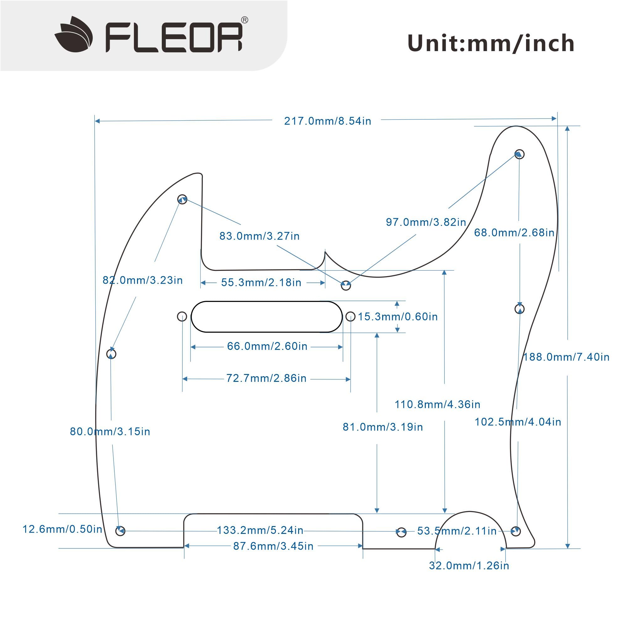 Fleor 8 Hole Tl Pickguard Scratch Plate With Pickguard Screws Set Fit Usa/Mx Standard Tl Style Pickguard Replacement, 1Ply Black