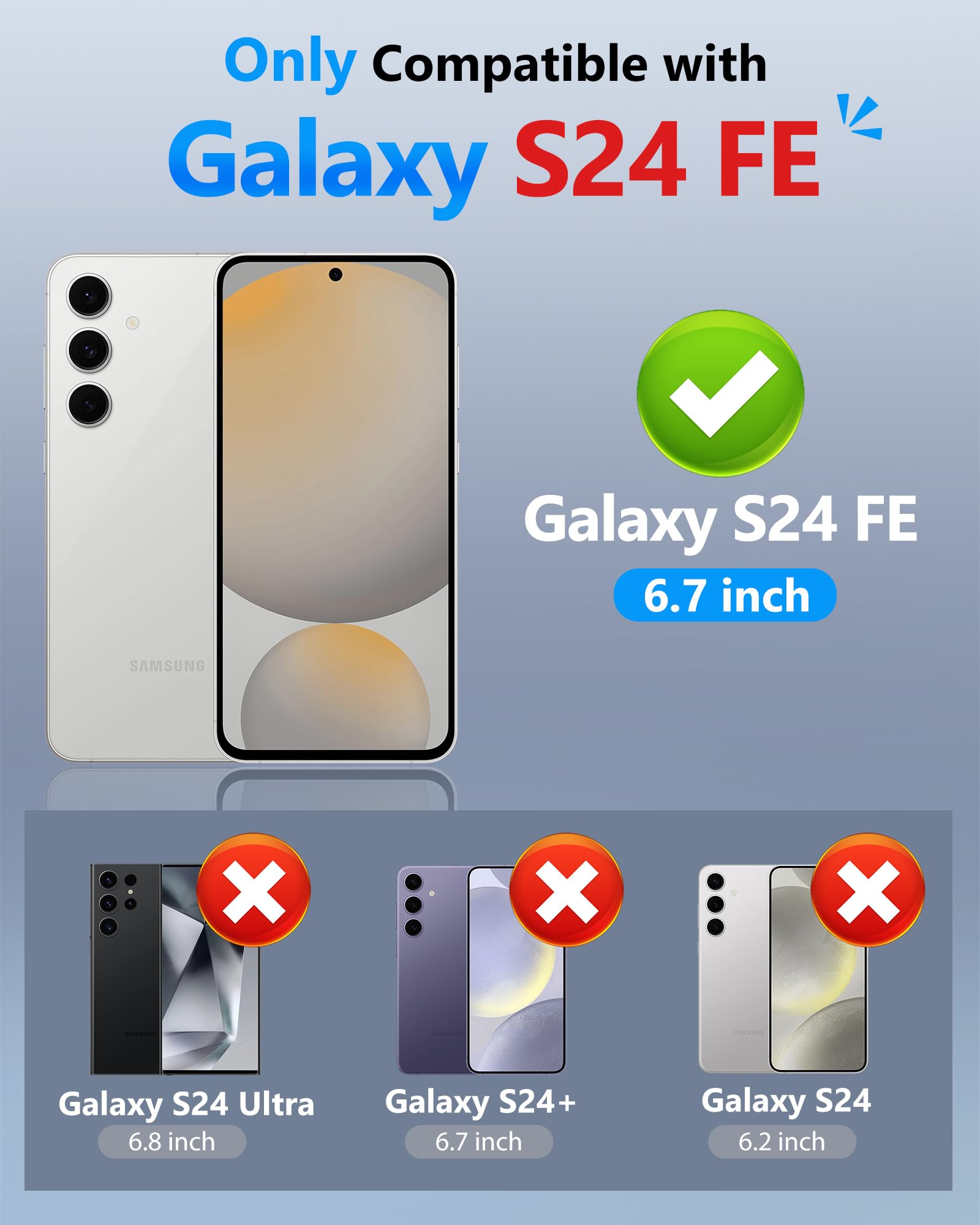 Atatoo For Samsung Galaxy S24 Fe Wallet Case With Card Holder(Store 4 5 Cards) [Rfid Blocking] & Sliding Camera Cover, Military