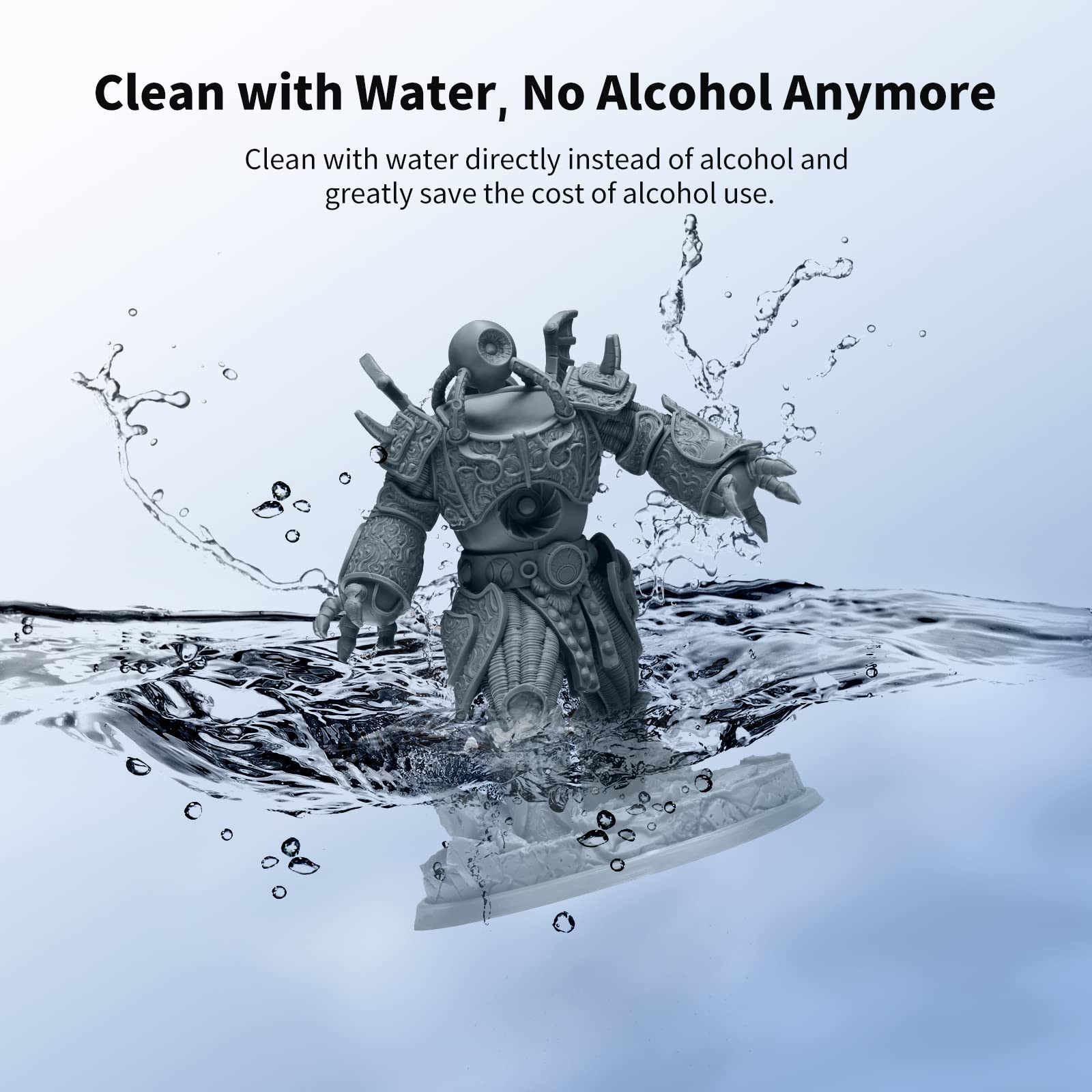 Anycubic Upgraded 8K Water Washable 3D Printer Resin, 405Nm High Precision 3D Resin, Low Shrinkage Photopolymer Resin For 4K/8K/