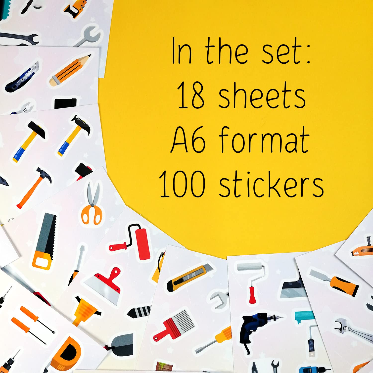 100Pcs Tool Stickers, Hammer Stickers, Tool Stickers And Decals   Tool Bench, Tool Set, Tool, Tool Box For Boys And Girls
