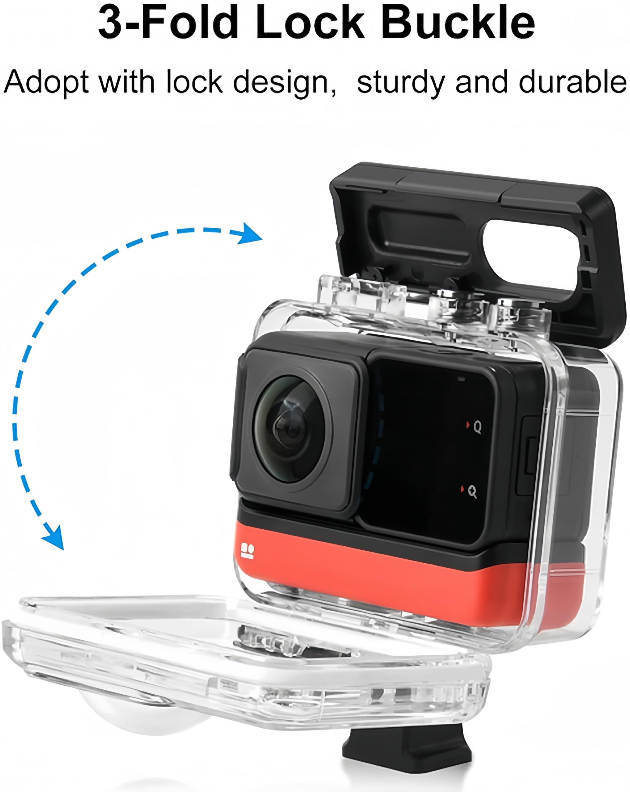 Honlyn Waterproof Housing Case Compatible With Insta360 One Rs 360 Underwater Diving Shell 60M Protective Shell